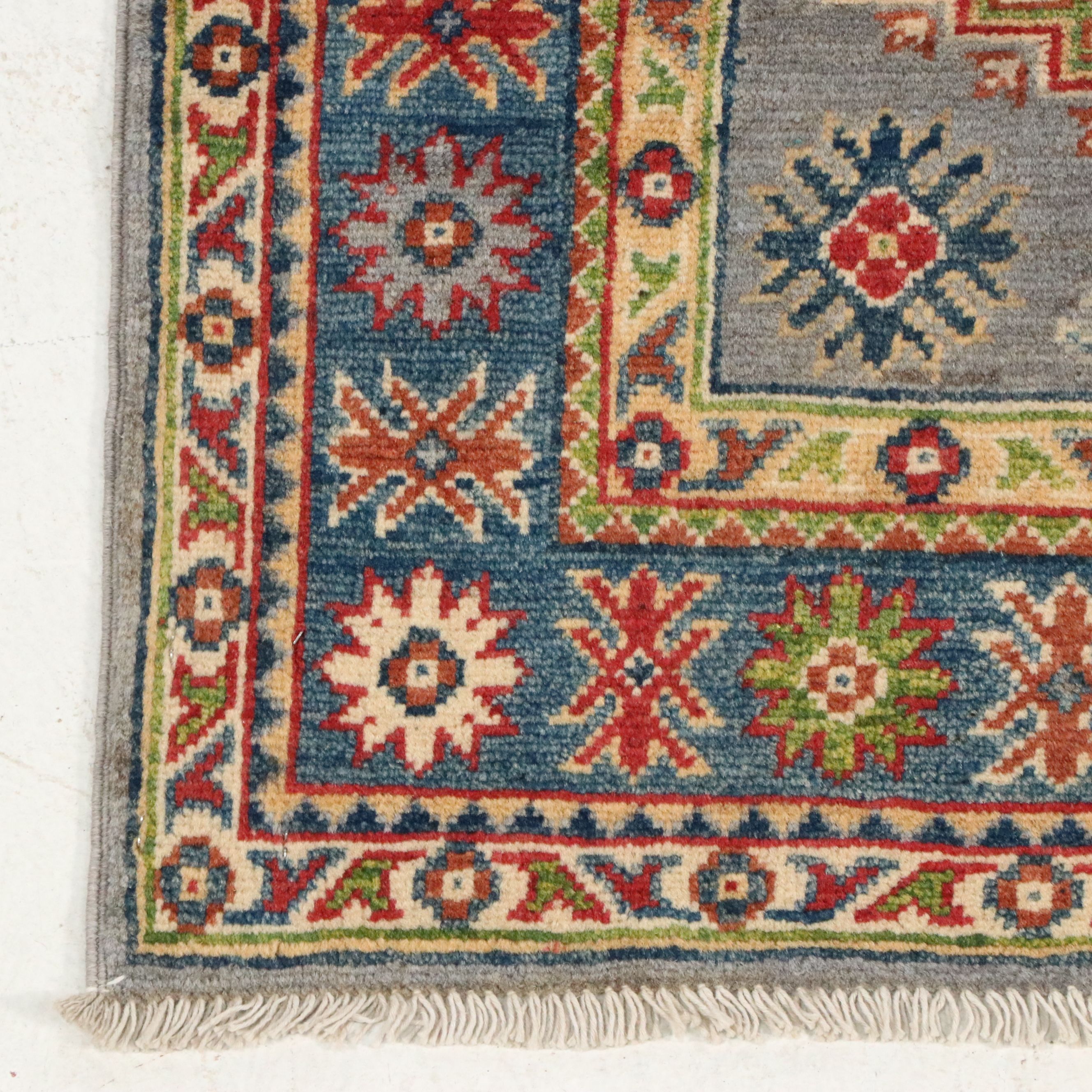 3'4 x 4'11 Hand-Knotted Pakistani Kazak Accent Rug