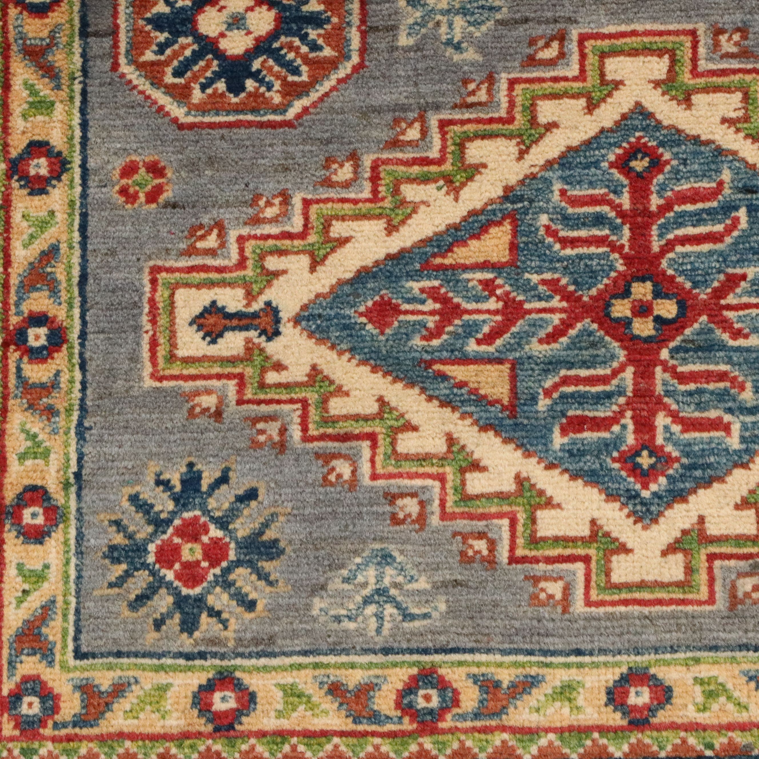 3'4 x 4'11 Hand-Knotted Pakistani Kazak Accent Rug