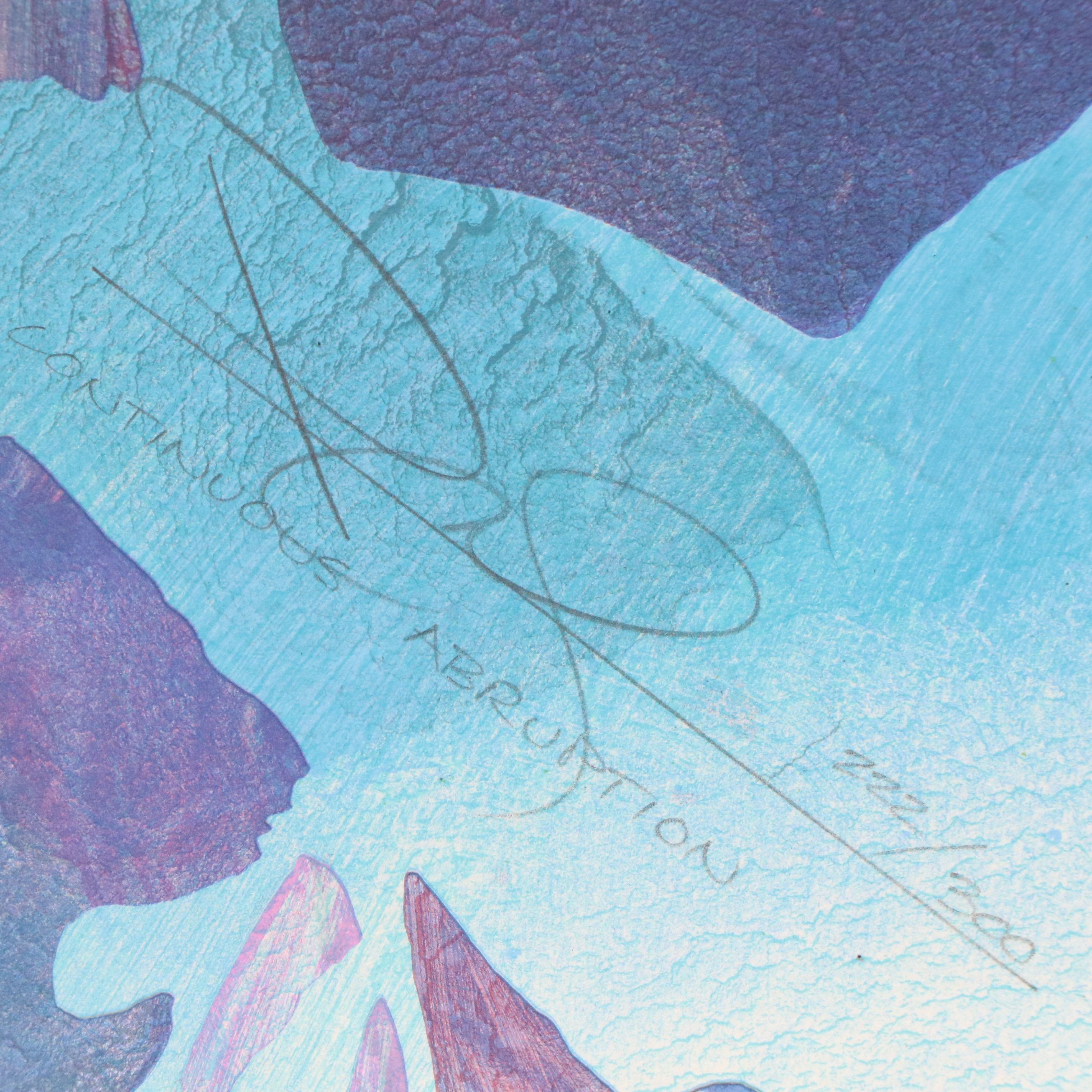 Peter Kitchell Color Lithograph "Continuous Abruption"