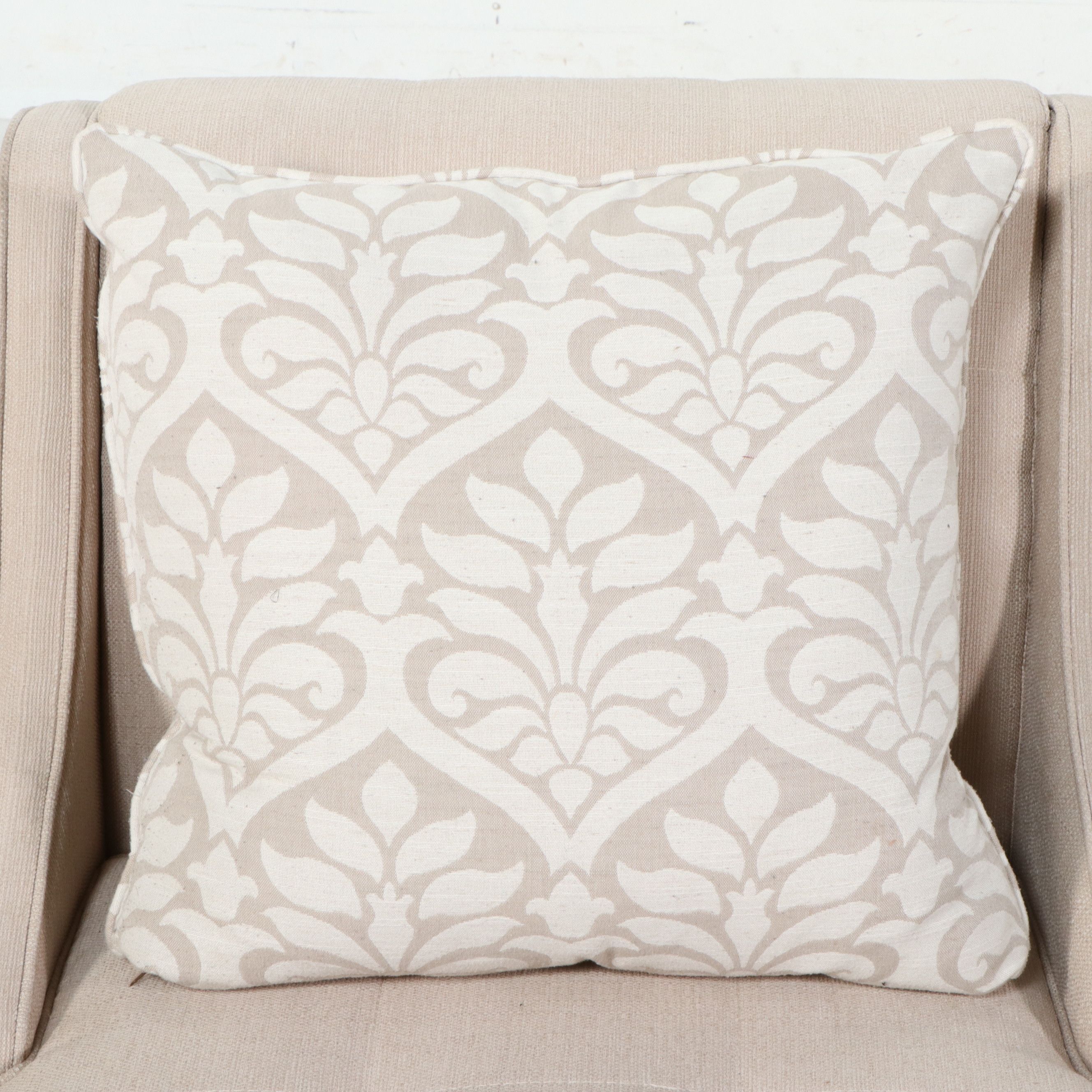 Pair of Upholstered Club Chairs with Accent Pillows