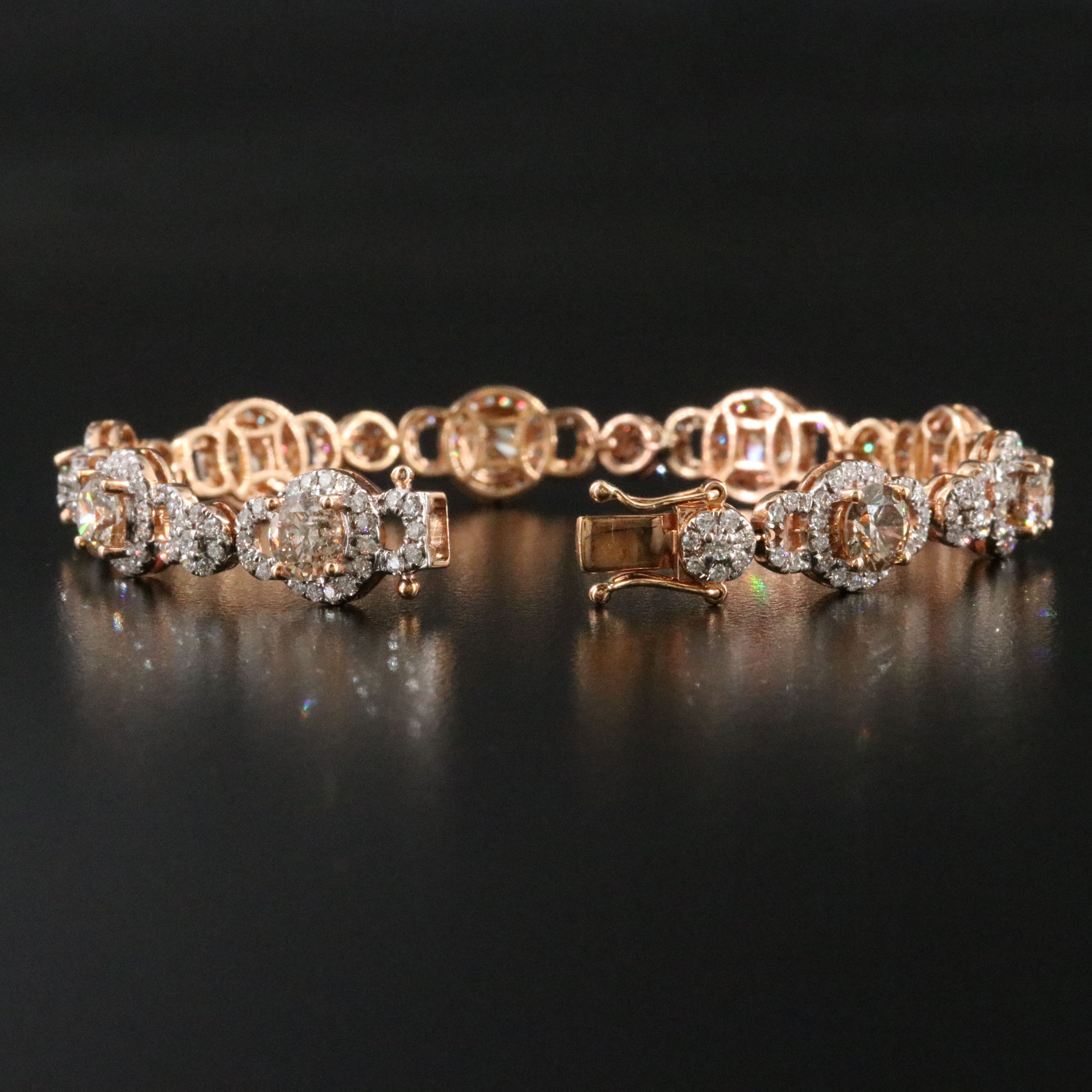 Michael Christoff 18K Rose Gold 8.66 CTW Diamond Bracelet Featuring Fancy Brown