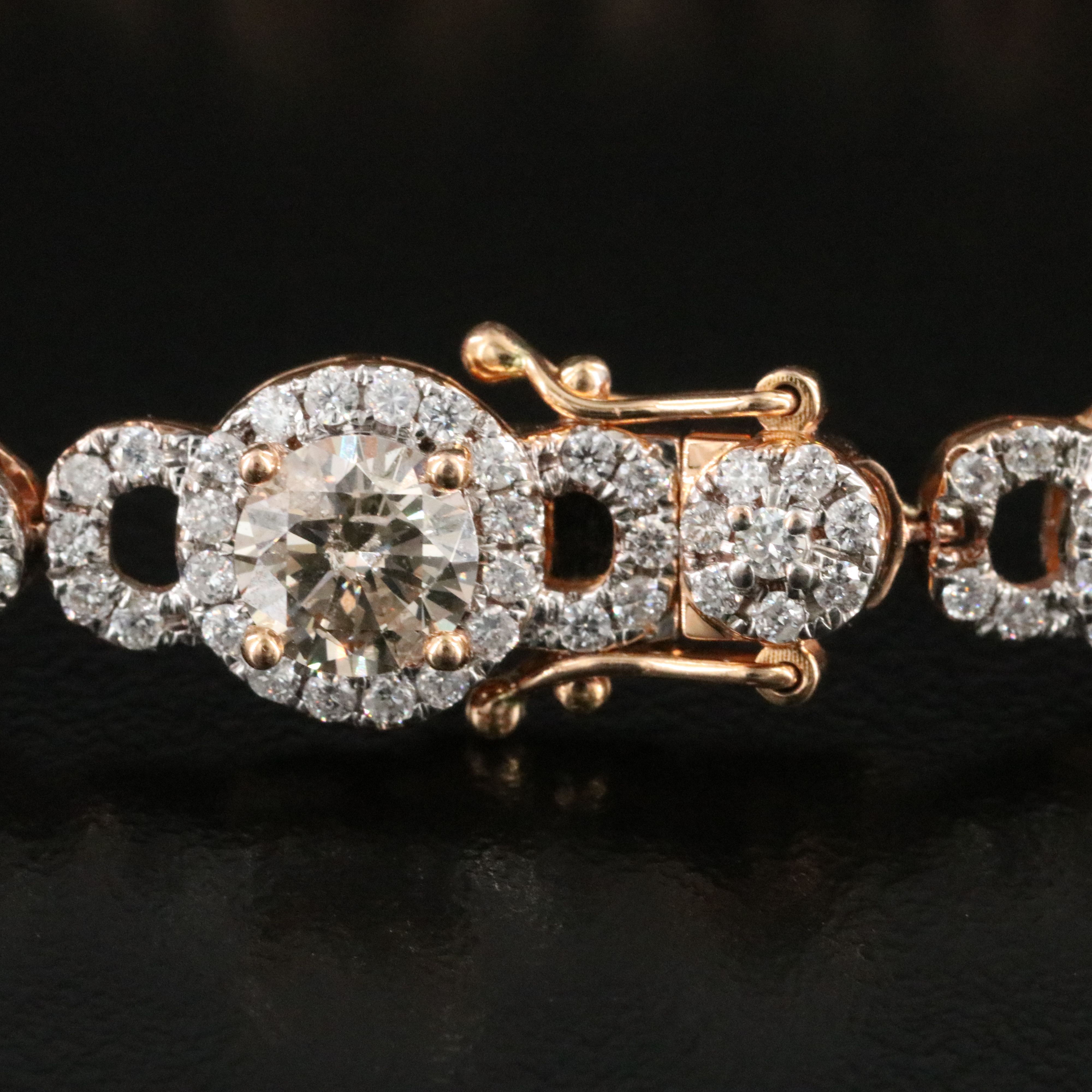 Michael Christoff 18K Rose Gold 8.66 CTW Diamond Bracelet Featuring Fancy Brown