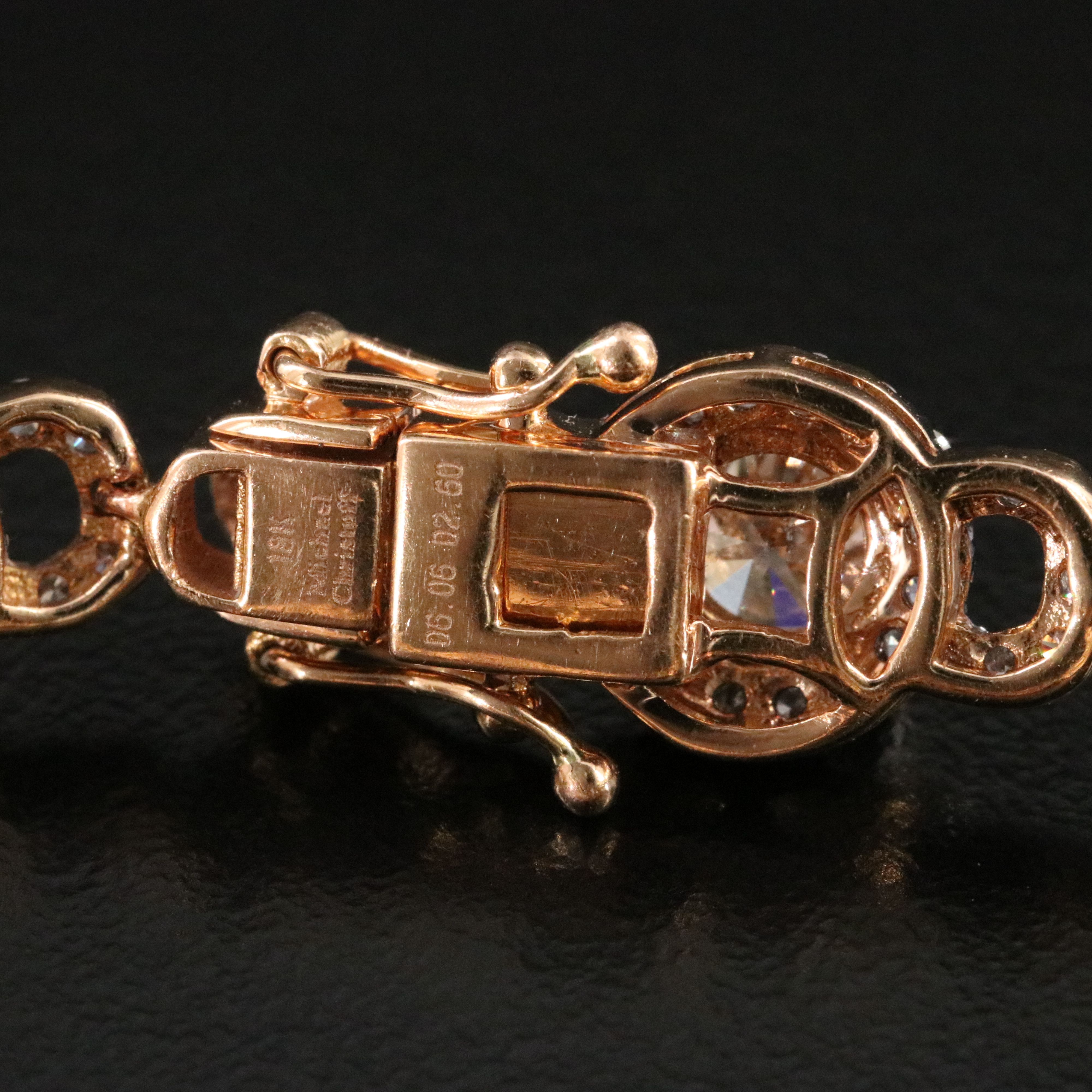 Michael Christoff 18K Rose Gold 8.66 CTW Diamond Bracelet Featuring Fancy Brown