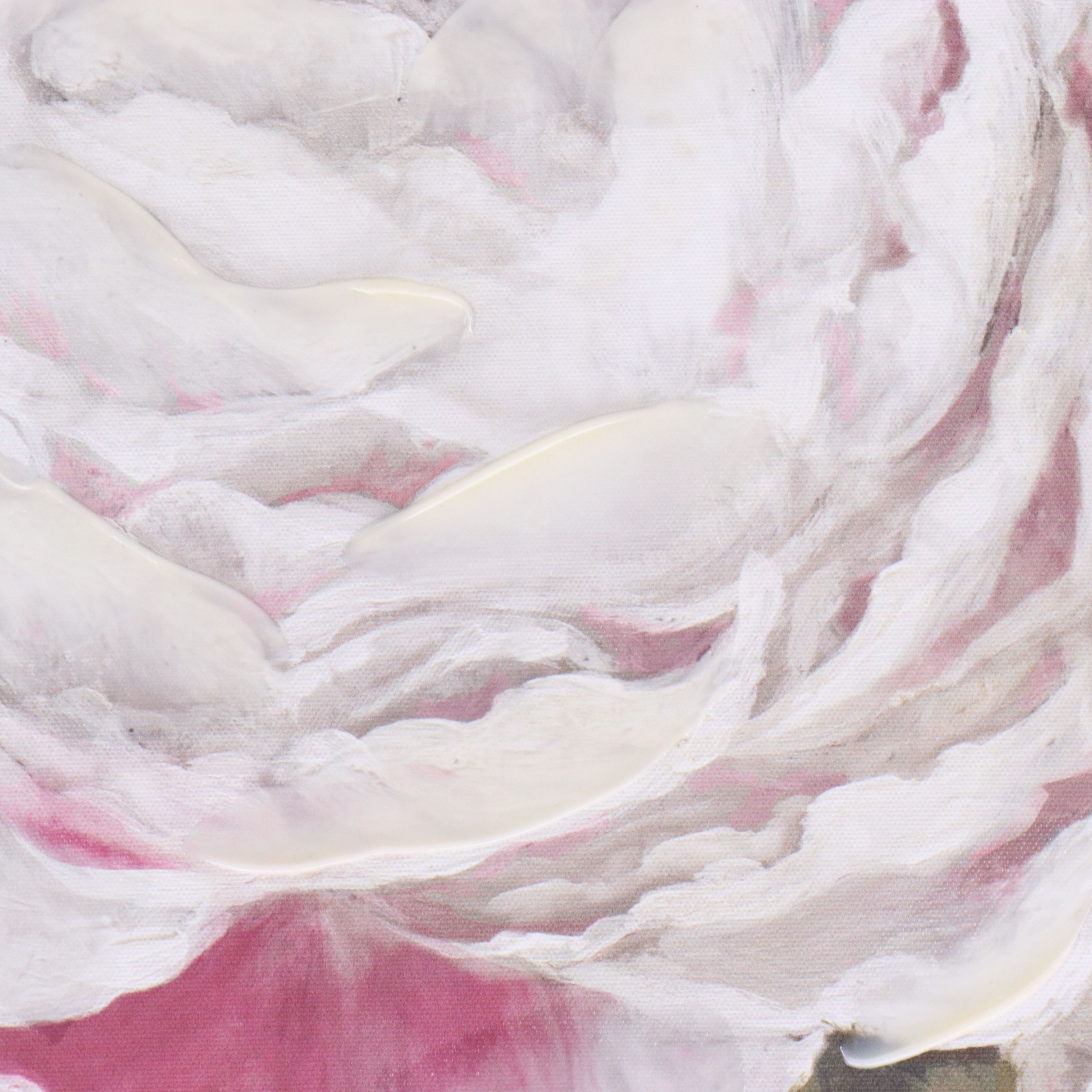 Embellished Digital Prints of Pink Peonies and Red Cottage Door, 21st Century