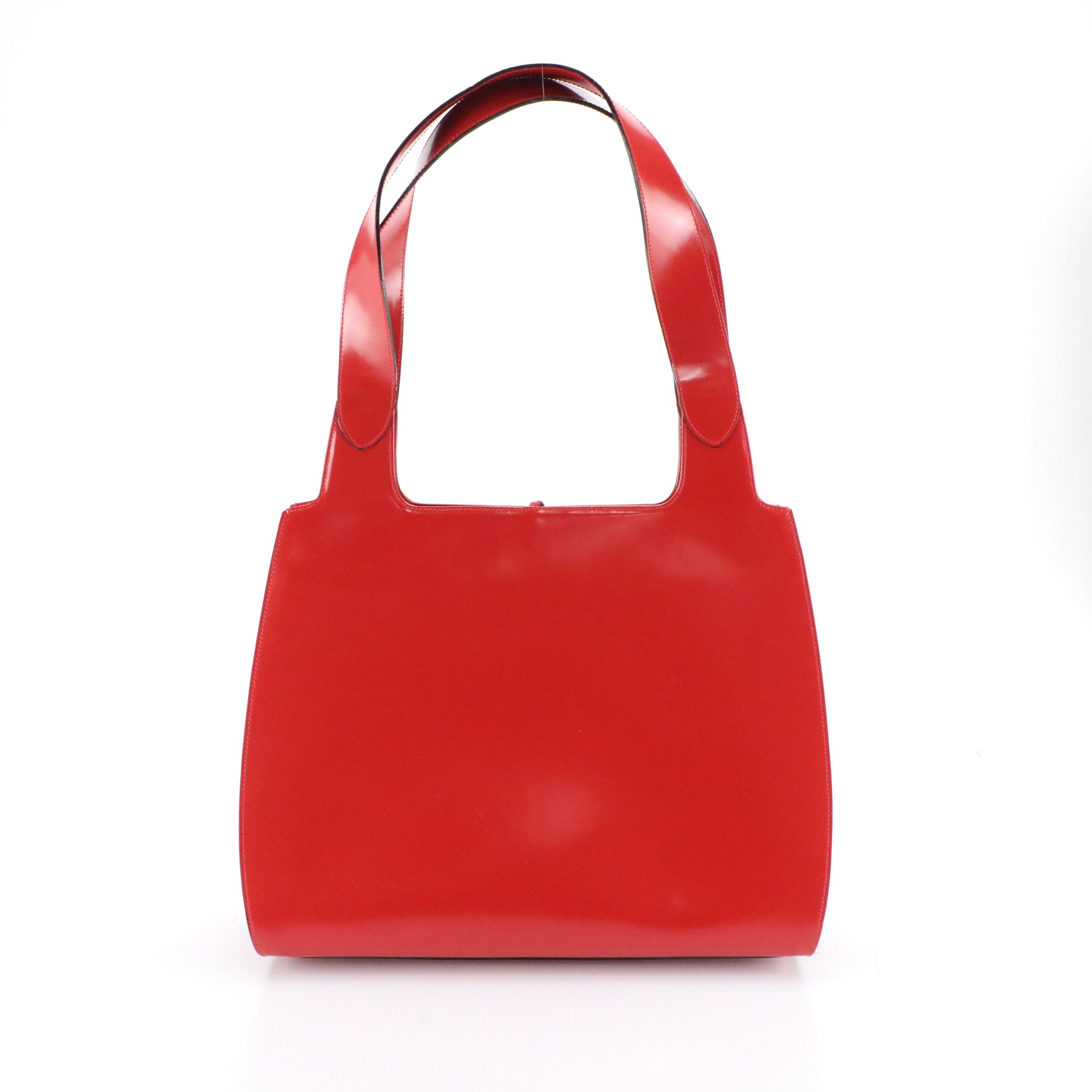 Salvatore Ferragamo String/Ferragamo Button Hobo Shoulder Bag in Red Leather