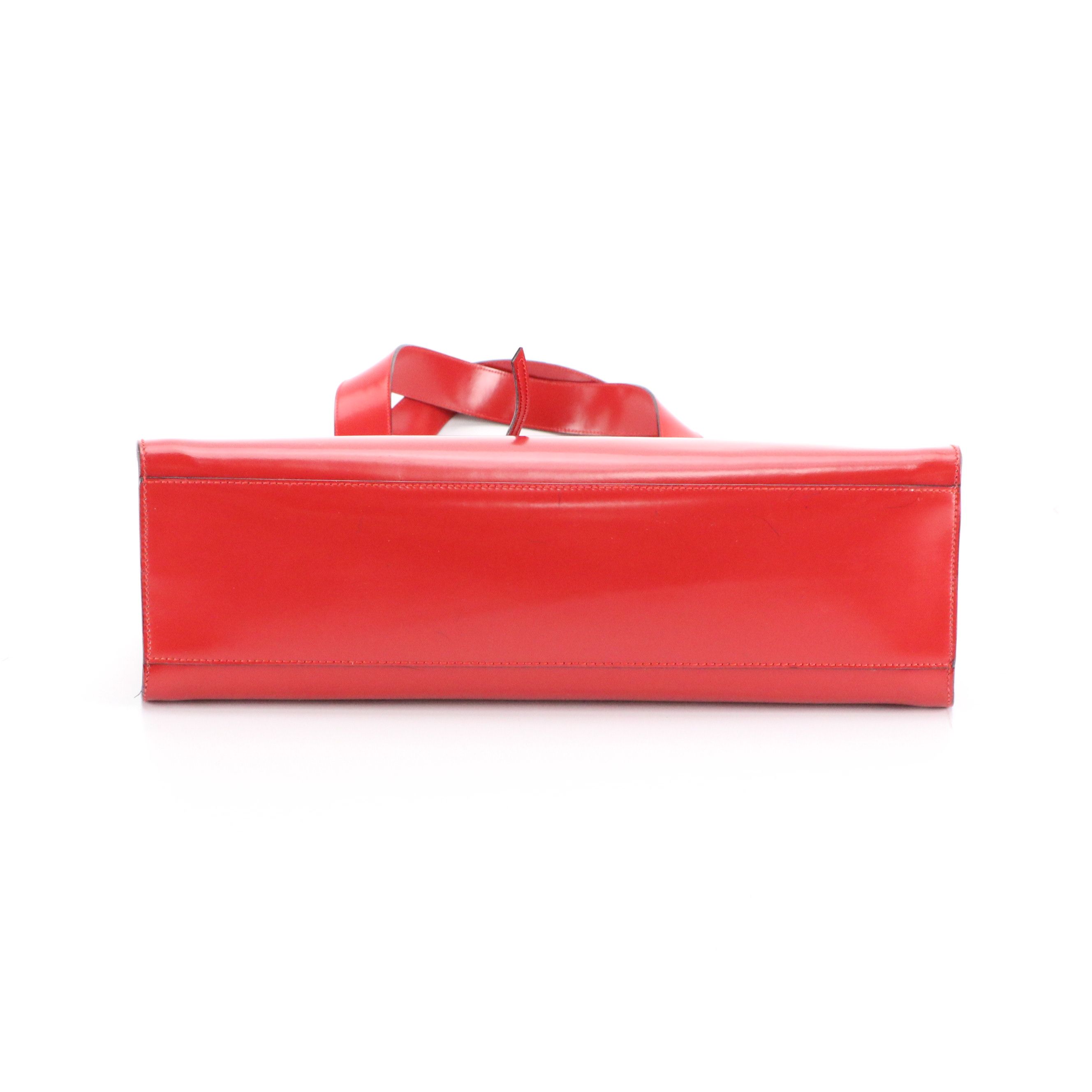 Salvatore Ferragamo String/Ferragamo Button Hobo Shoulder Bag in Red Leather