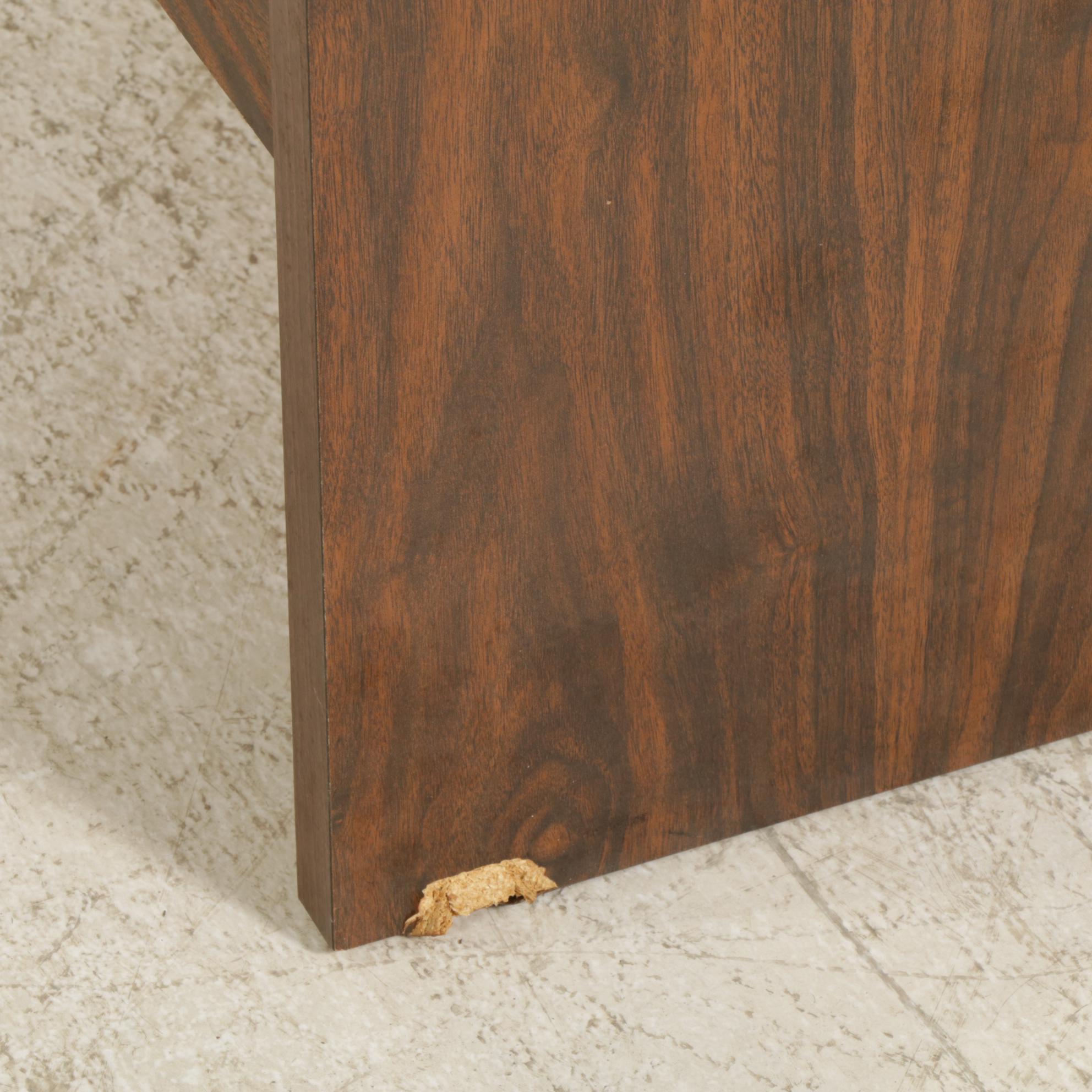 Modernist Walnut-Veneered and Metal Office Credenza