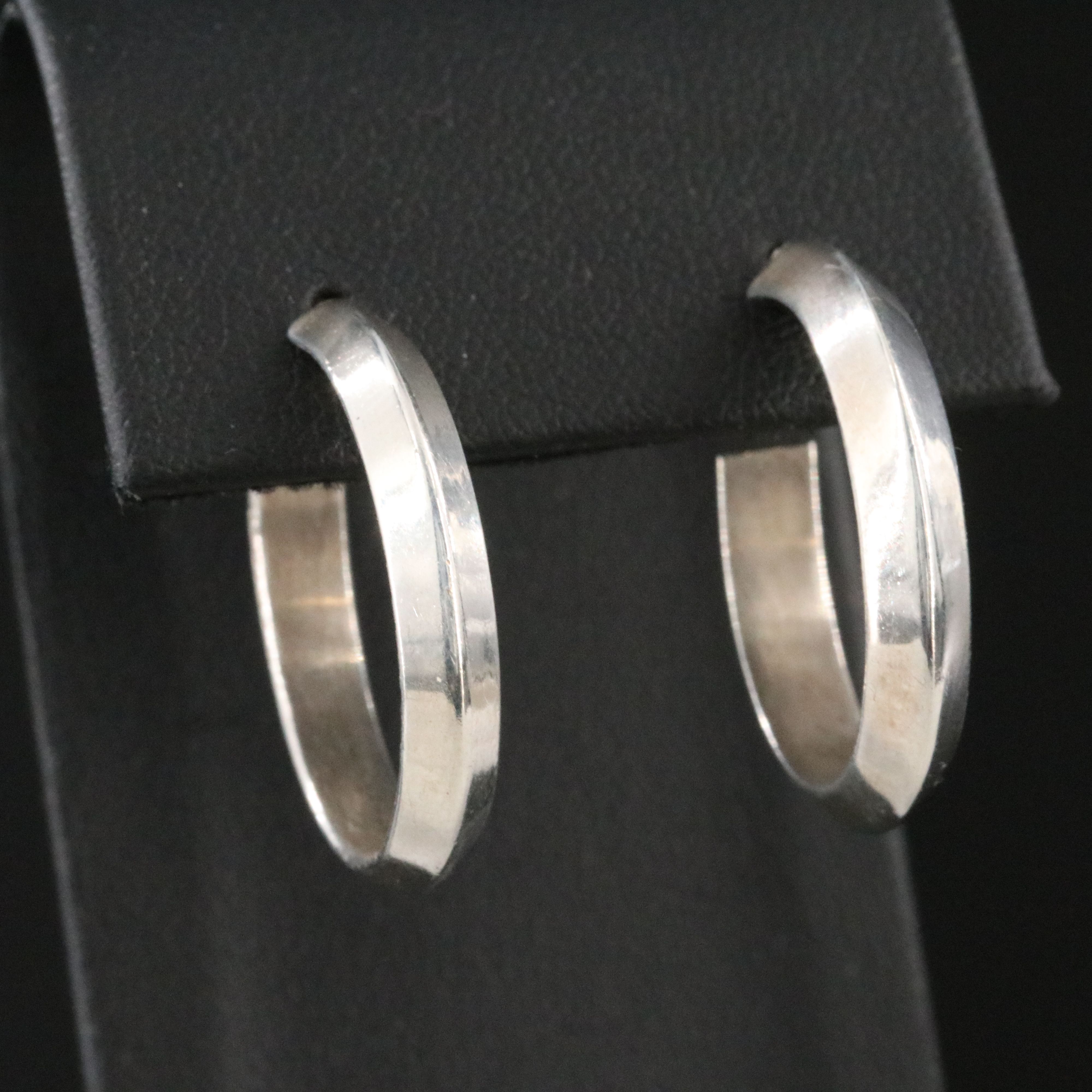 Sterling Knife-Edge Half-Hoops