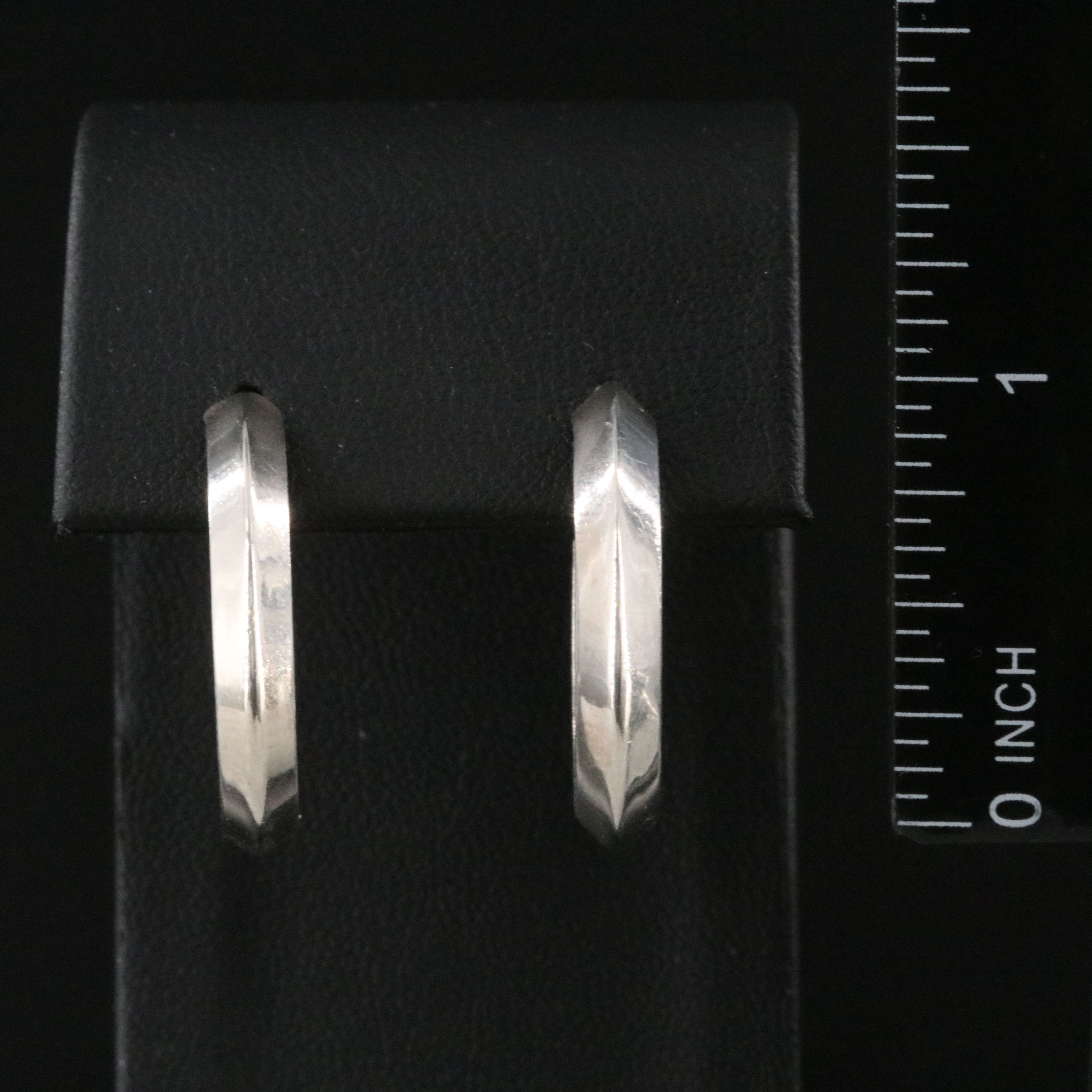 Sterling Knife-Edge Half-Hoops