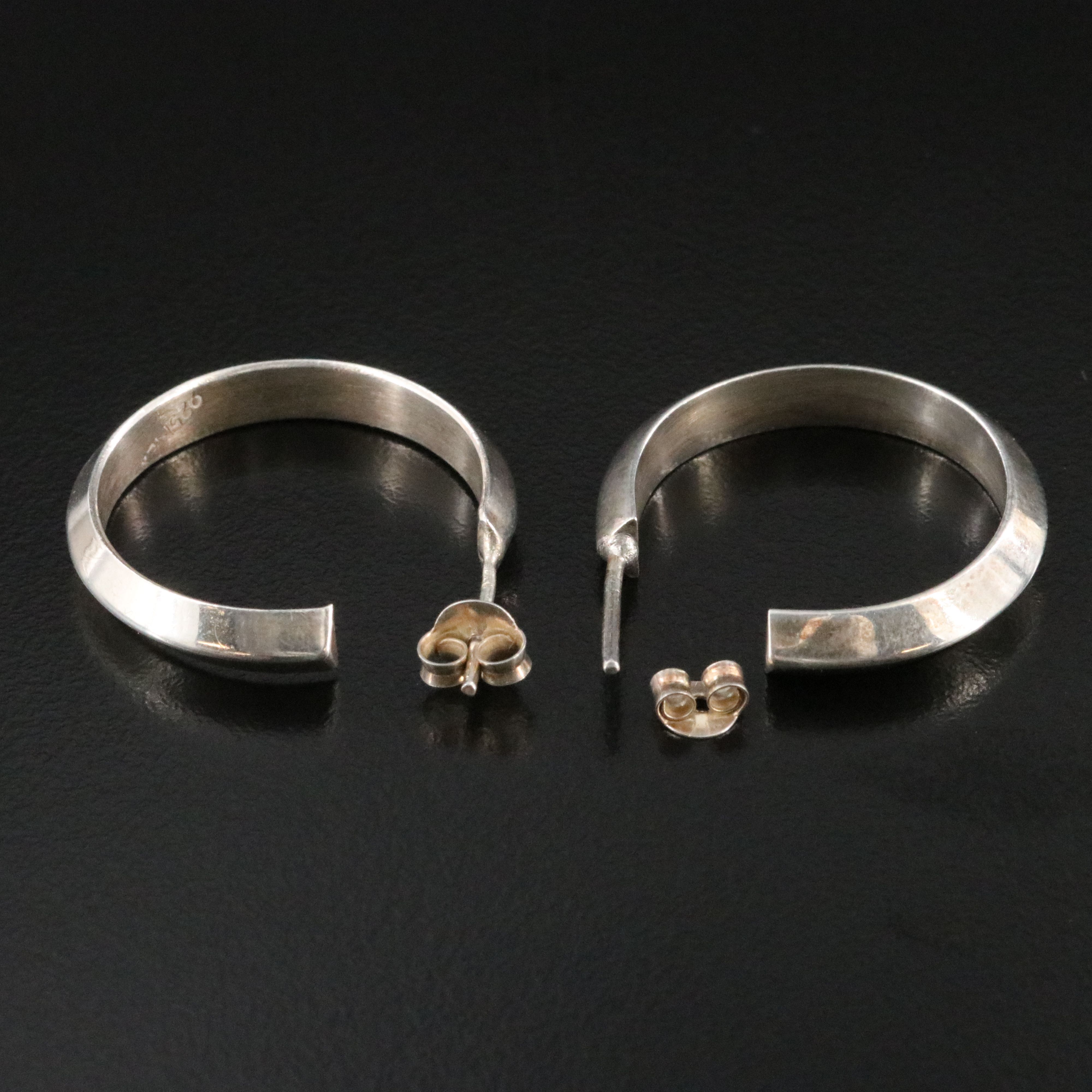 Sterling Knife-Edge Half-Hoops