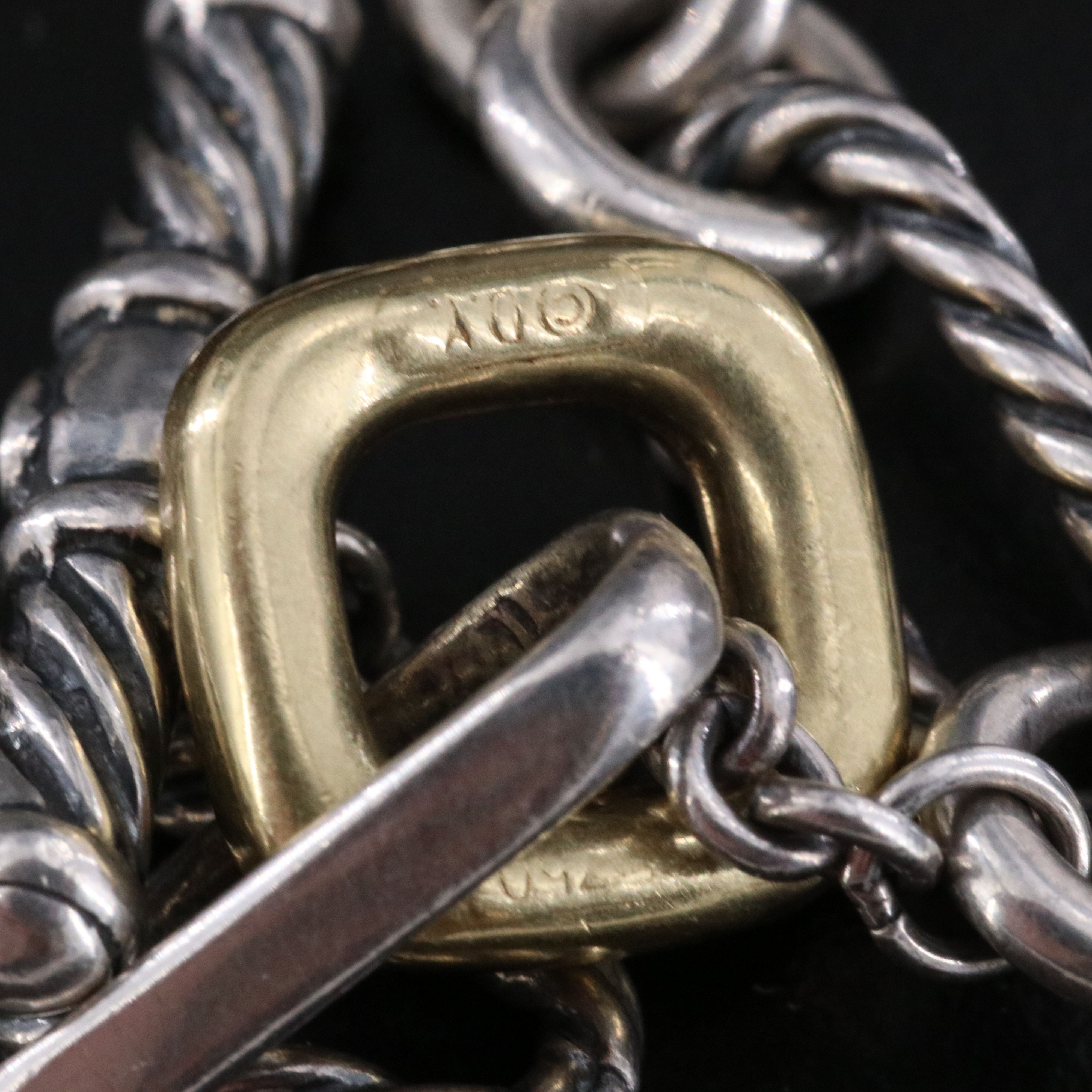 David Yurman Sterling Figaro Toggle Necklace with 18K Accent