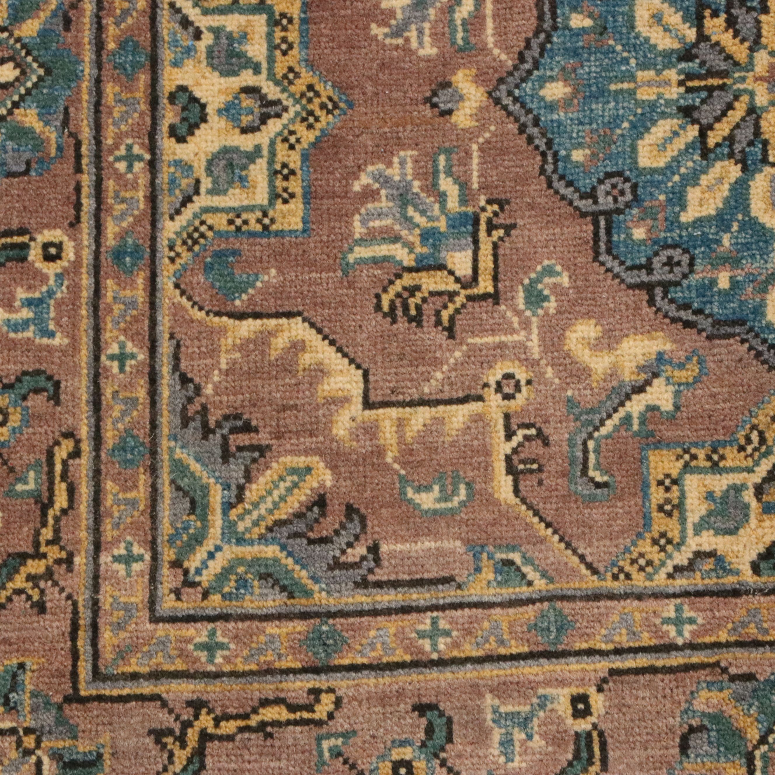 3'2 x 4'8 Hand-Knotted Kazak Style Accent Rug