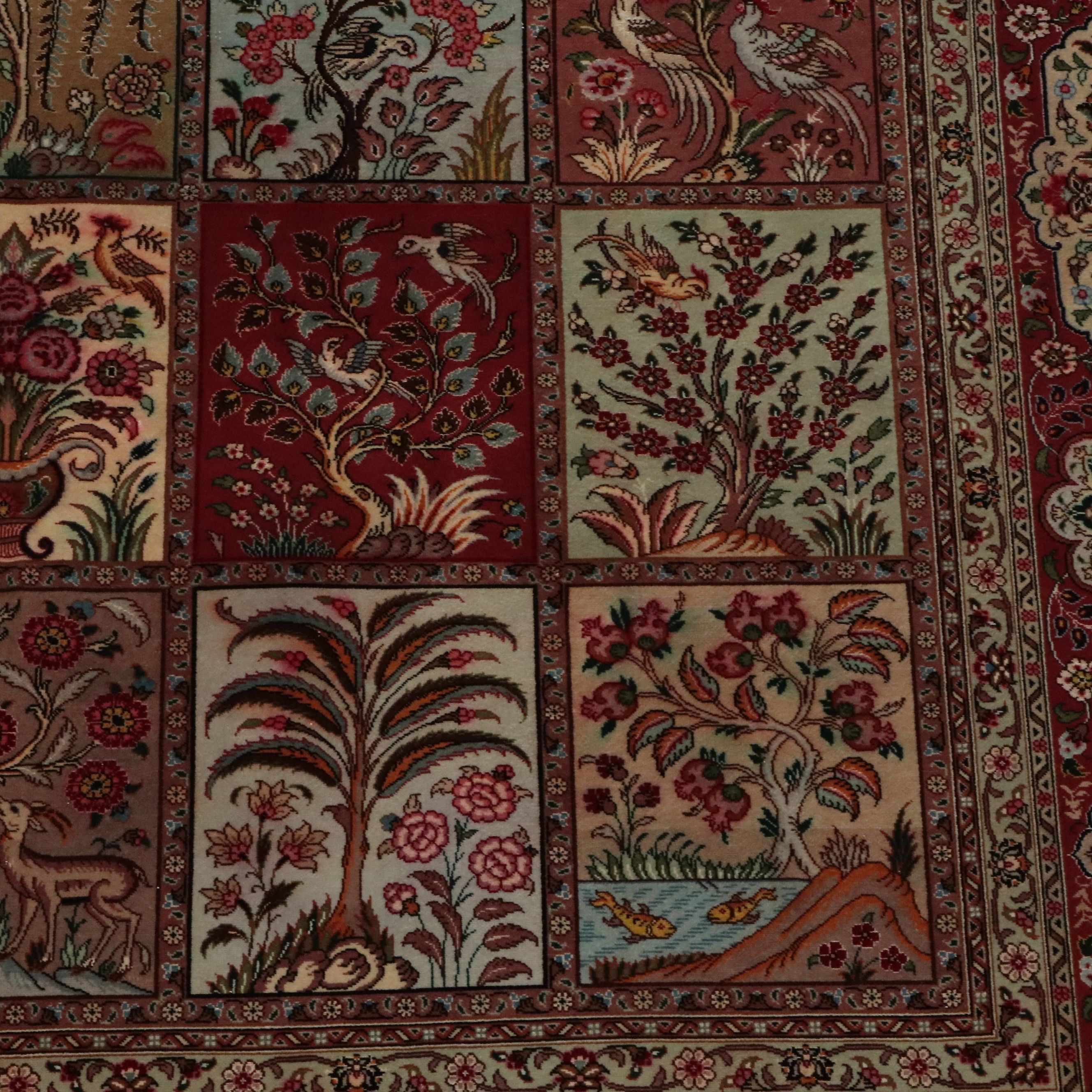 6'8 x 9'8 Hand-Knotted Persian Tabriz Silk Accented Area Rug