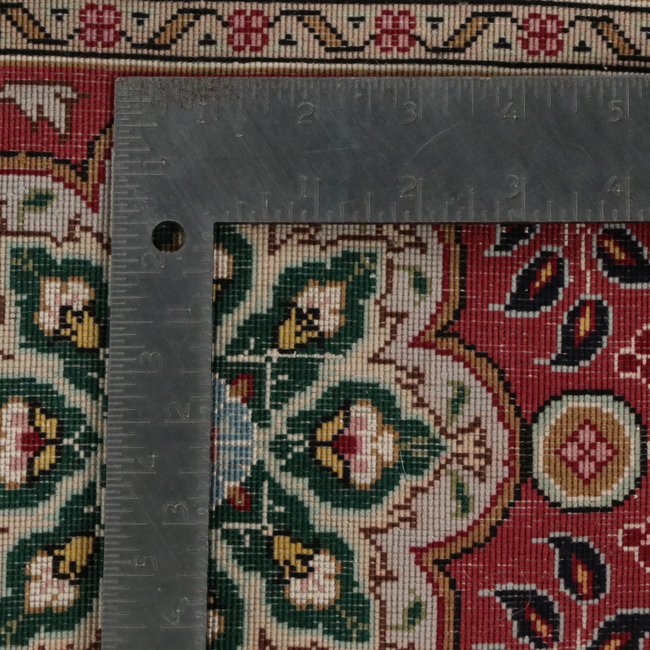 6'8 x 9'8 Hand-Knotted Persian Tabriz Silk Accented Area Rug