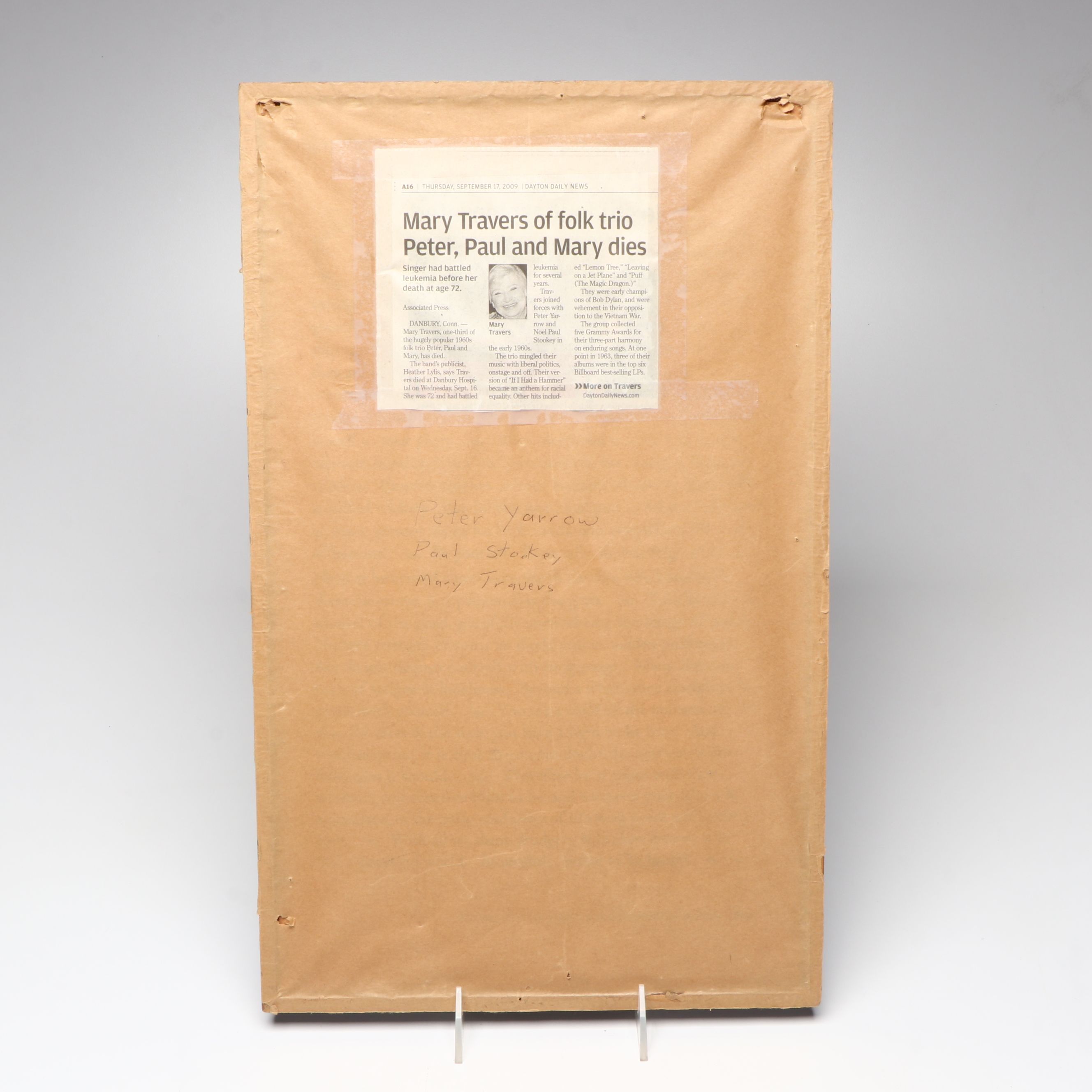 Peter, Paul & Mary, Dean Martin and Red Skelton Signed Portraits and Letter