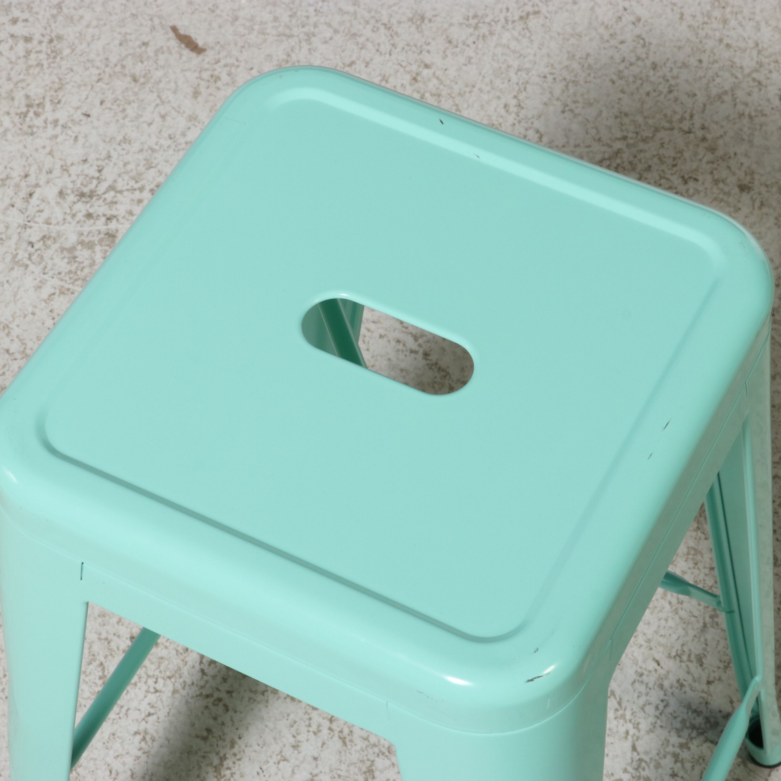 Set of Six Industrial Metal Barstools