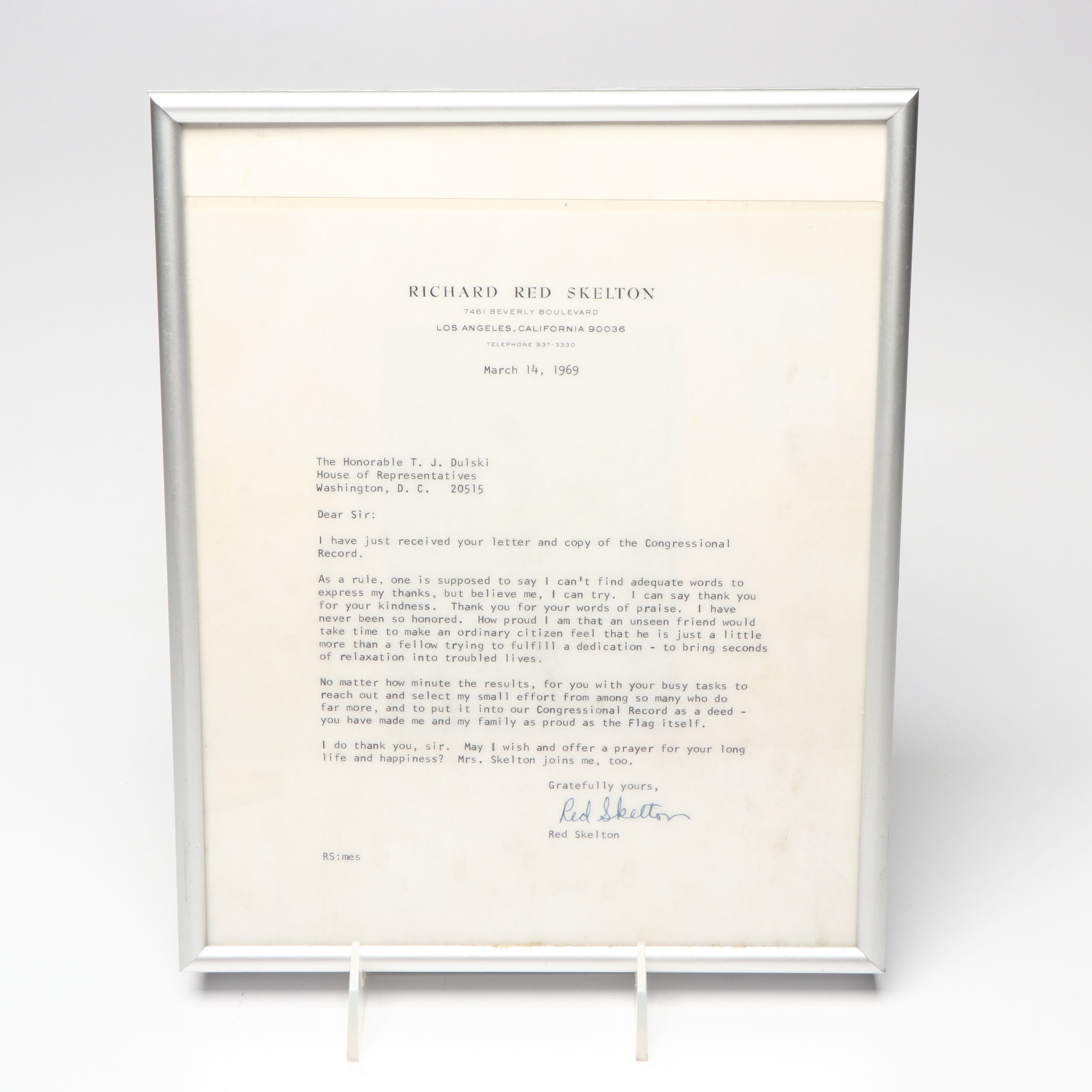 Peter, Paul & Mary, Dean Martin and Red Skelton Signed Portraits and Letter