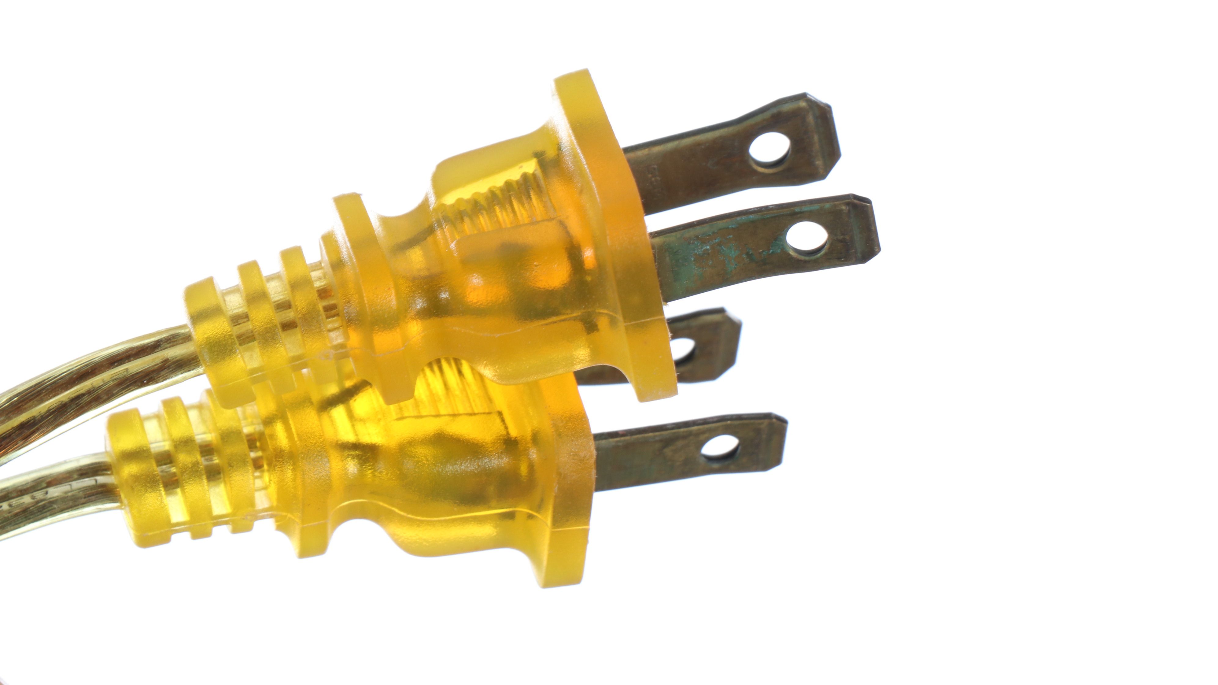 Pair of White Banded Beehive Ceramic Table Lamps with Conical Shades