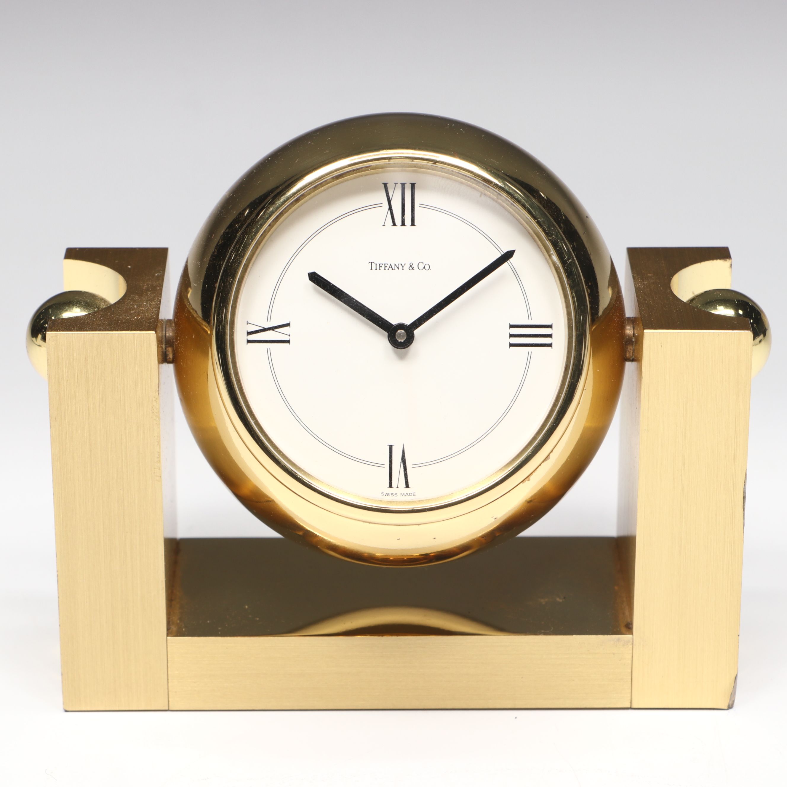 Tiffany & Co. Brass Desk Clock