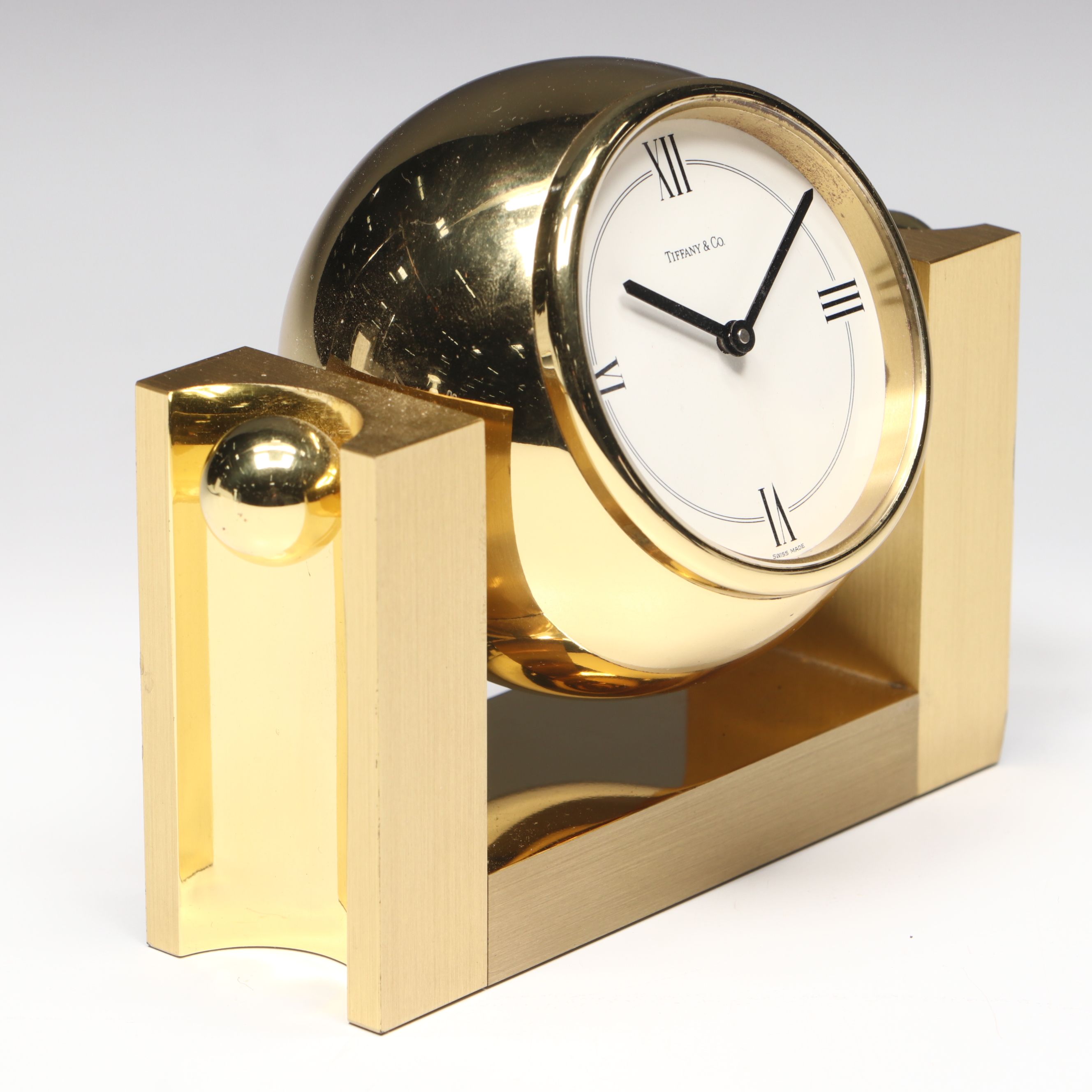 Tiffany & Co. Brass Desk Clock