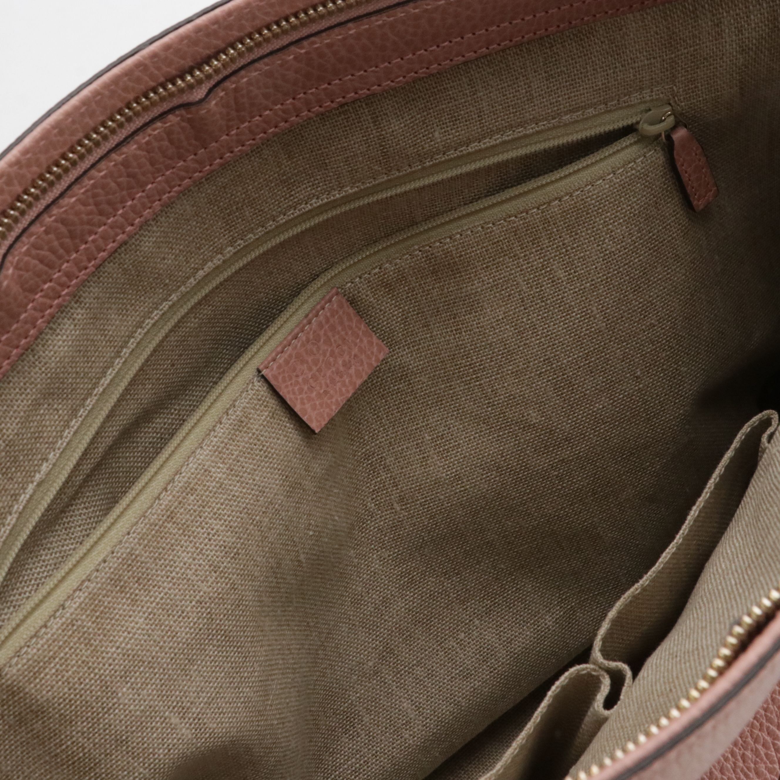 Gucci Bamboo Tassel Zip Tote Bag in Blush Pink Grained Calfskin Leather