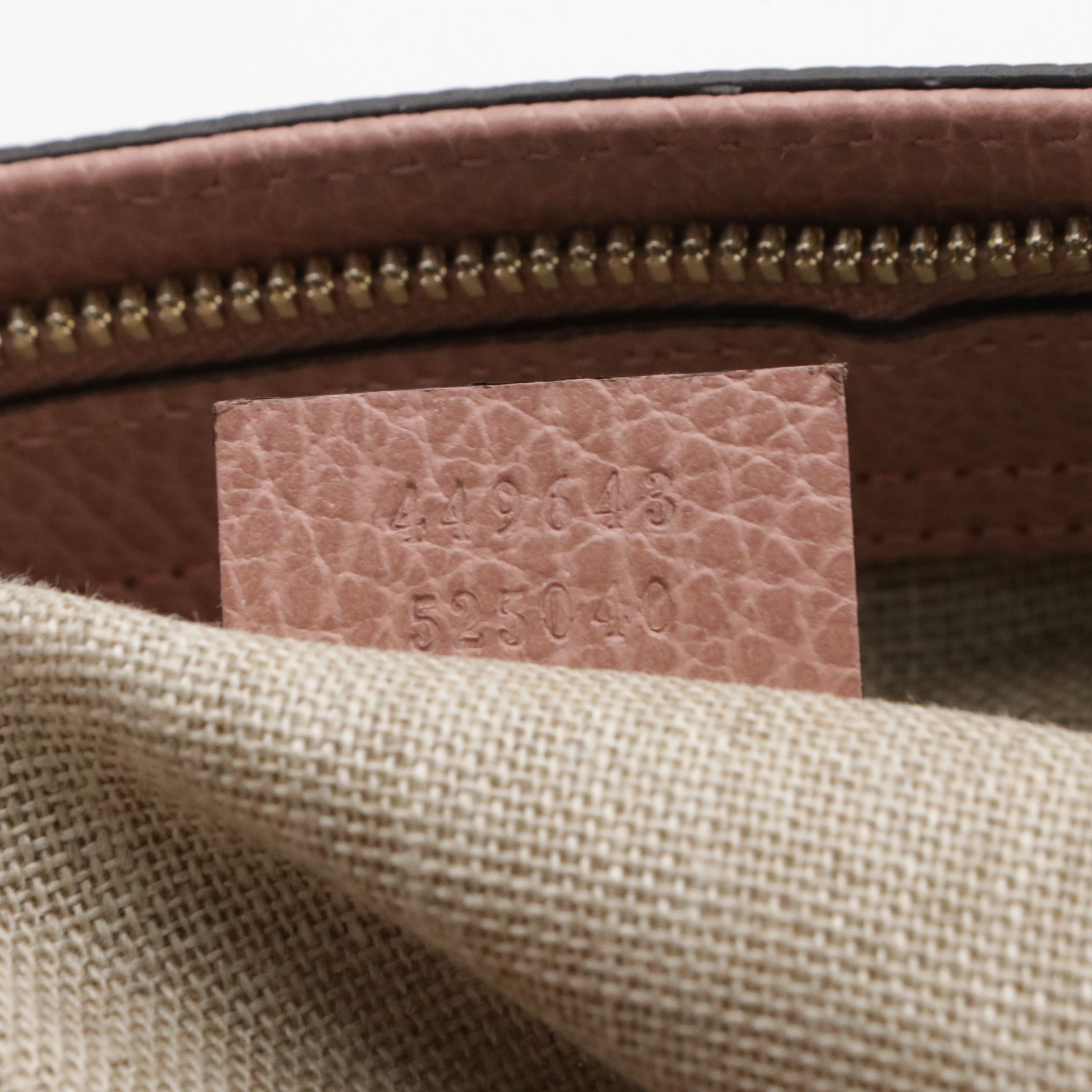 Gucci Bamboo Tassel Zip Tote Bag in Blush Pink Grained Calfskin Leather