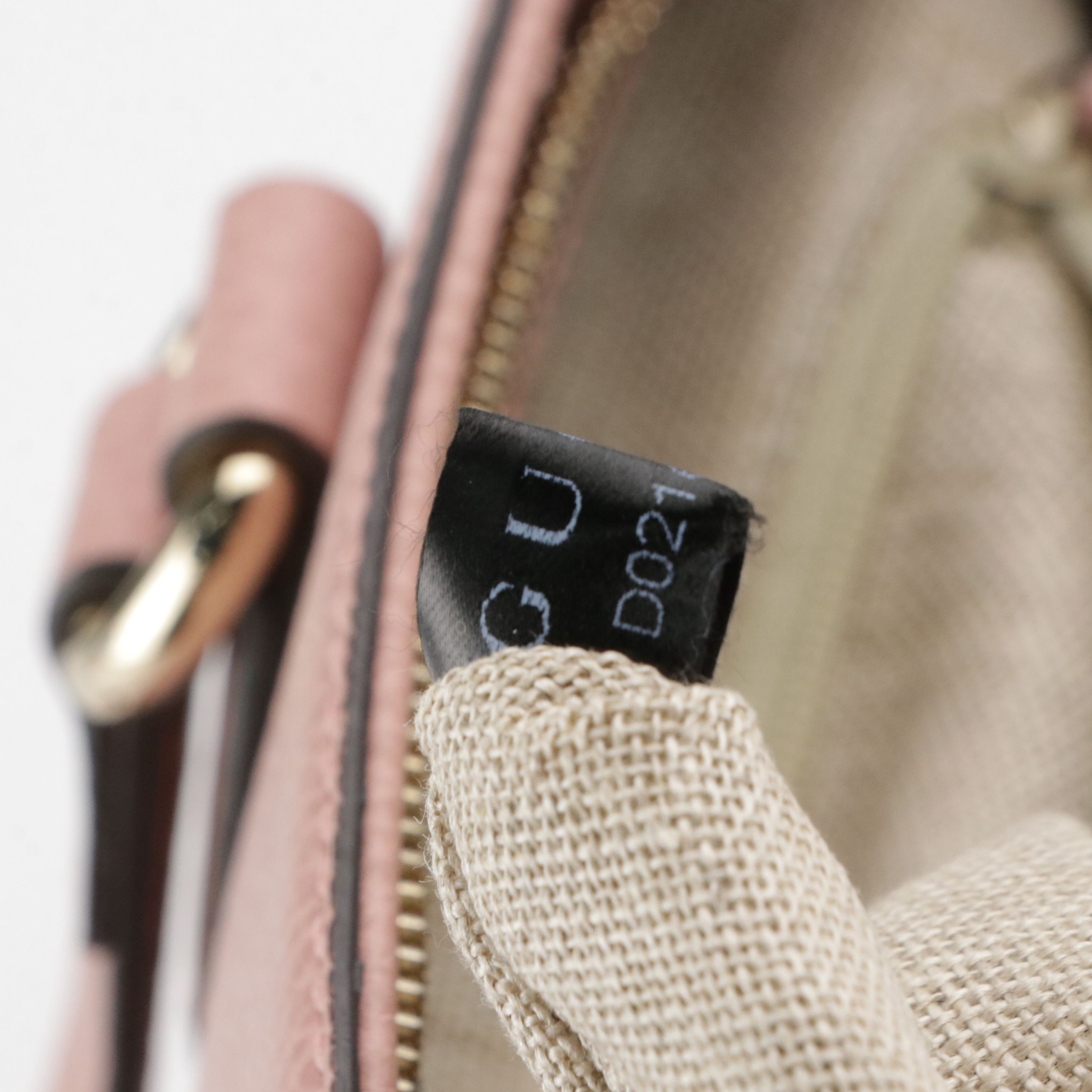 Gucci Bamboo Tassel Zip Tote Bag in Blush Pink Grained Calfskin Leather