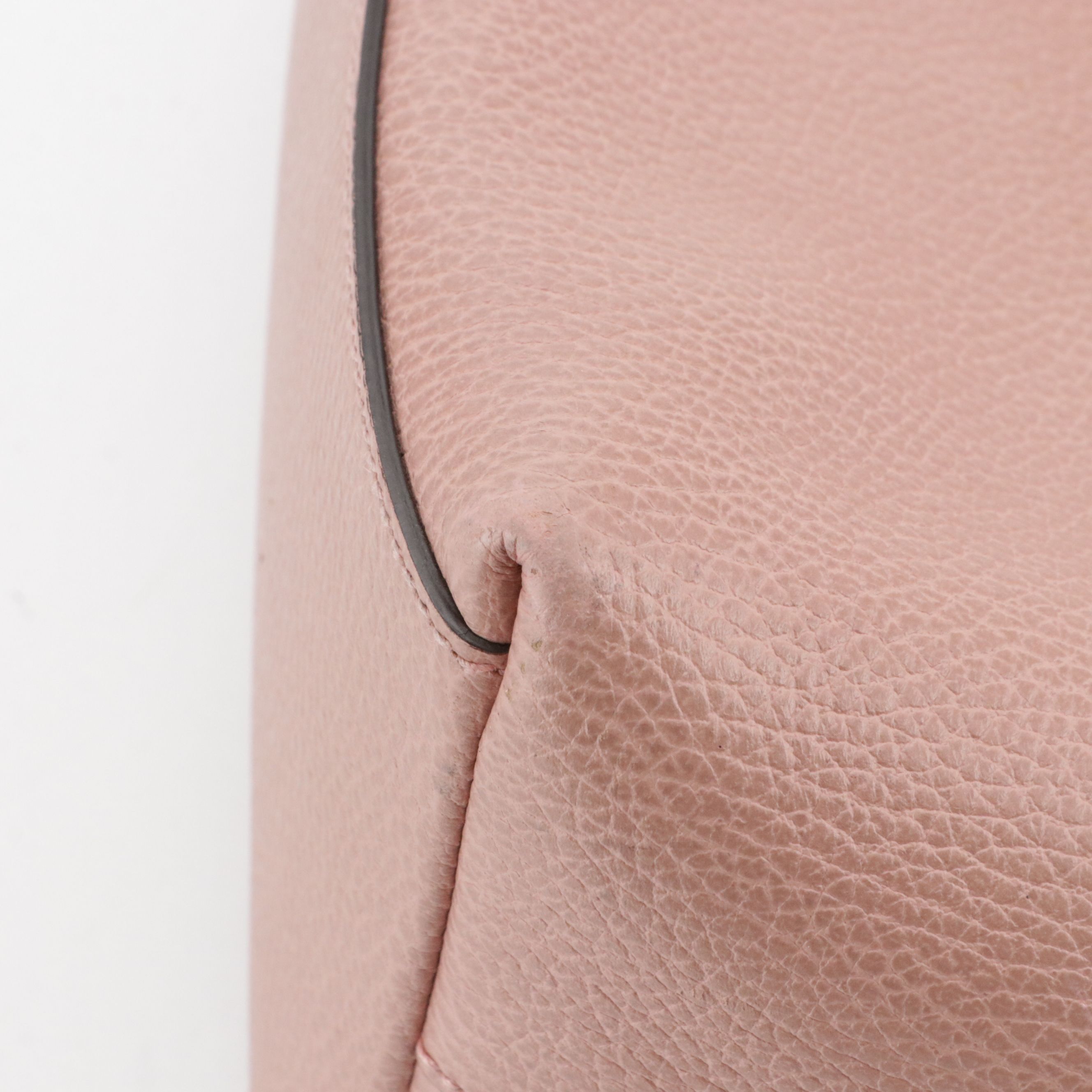 Gucci Bamboo Tassel Zip Tote Bag in Blush Pink Grained Calfskin Leather