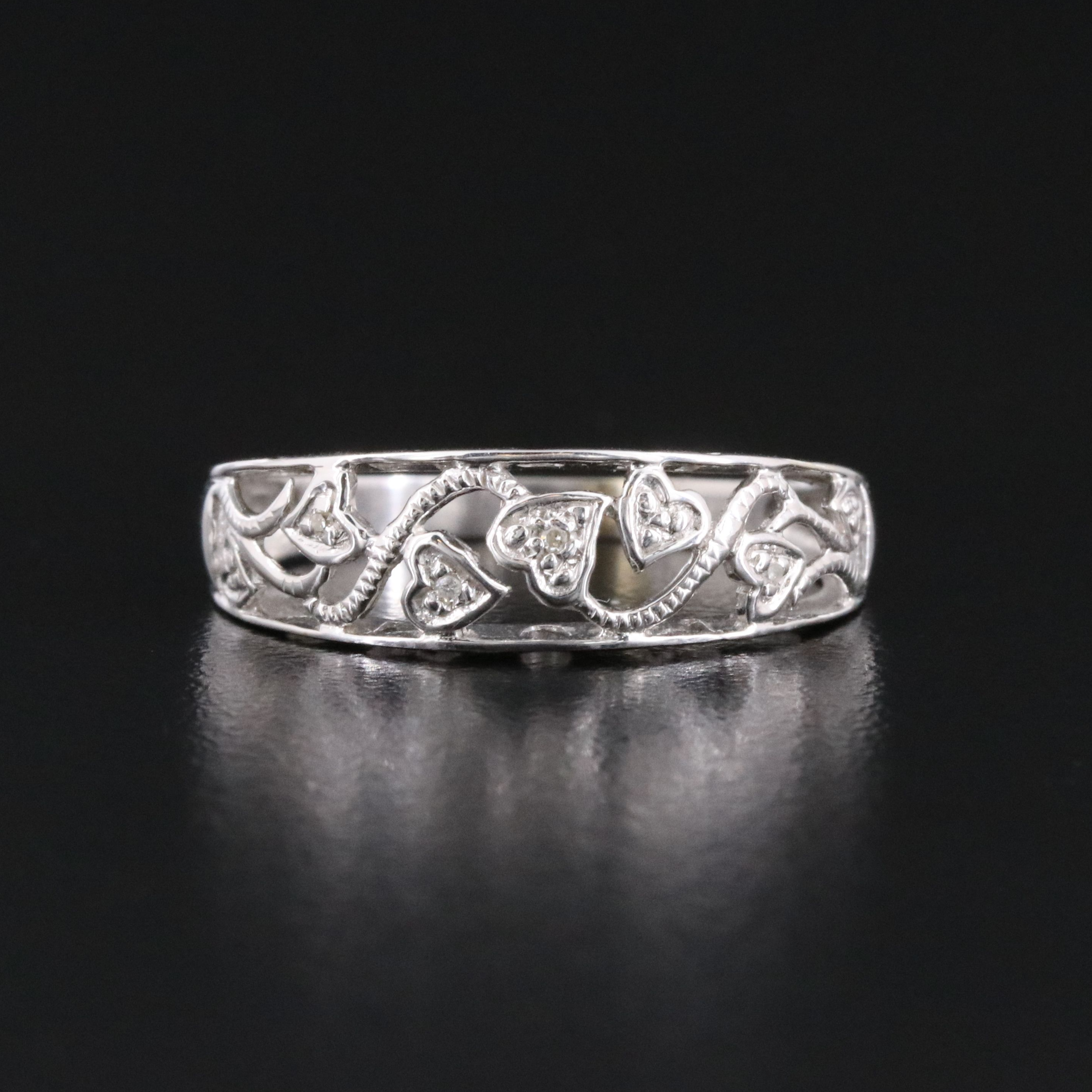 10K 0.01 CTW Diamond Heart Ring