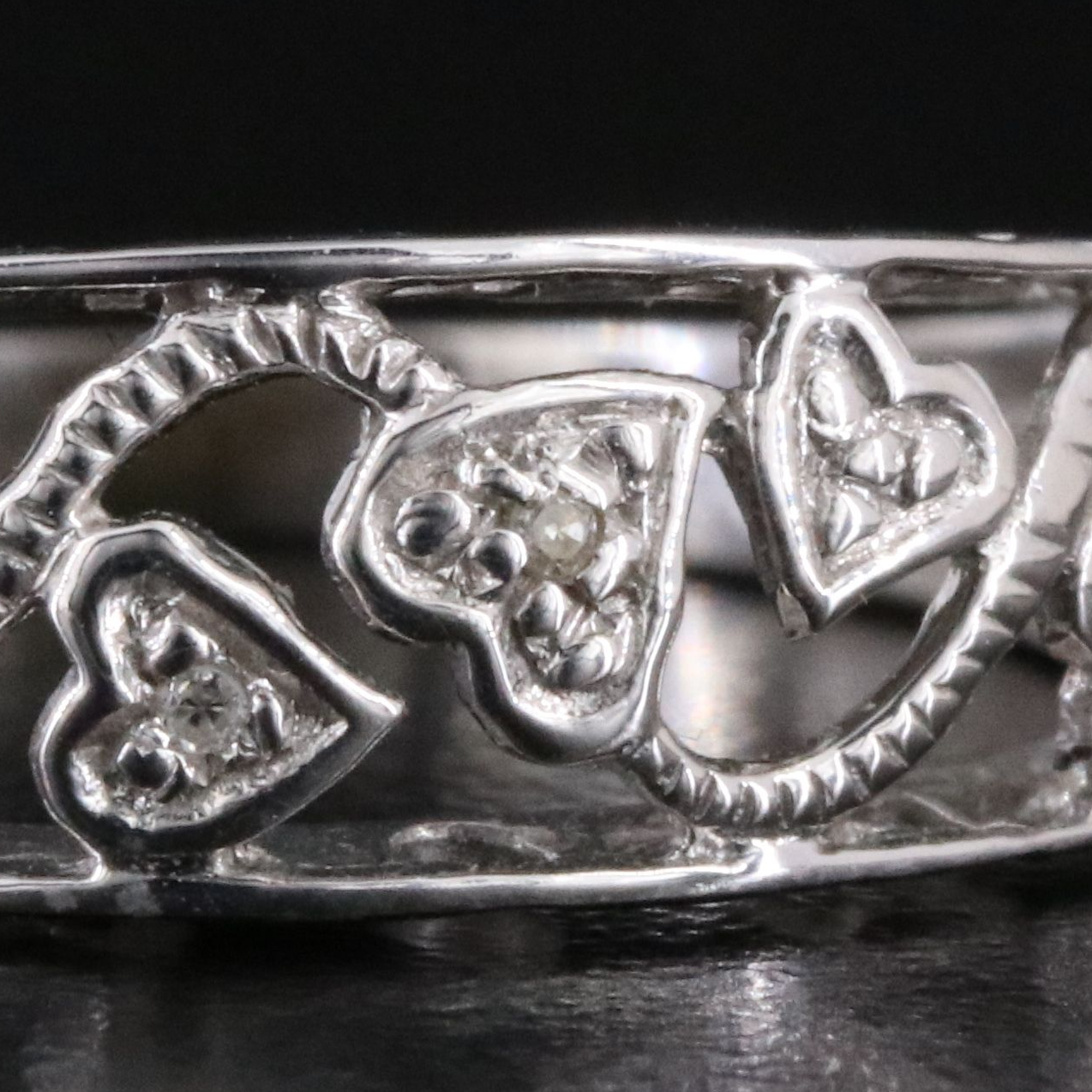 10K 0.01 CTW Diamond Heart Ring