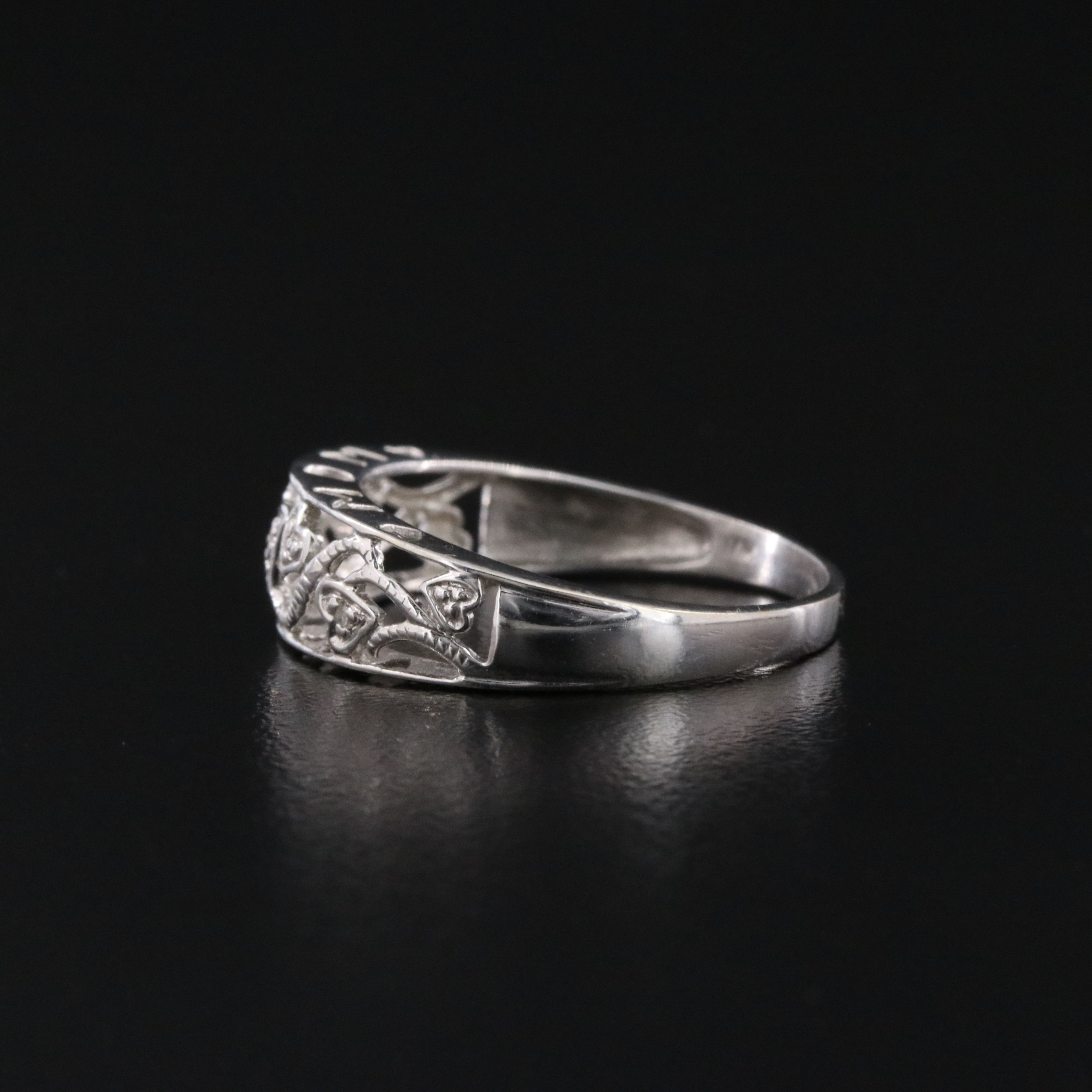 10K 0.01 CTW Diamond Heart Ring