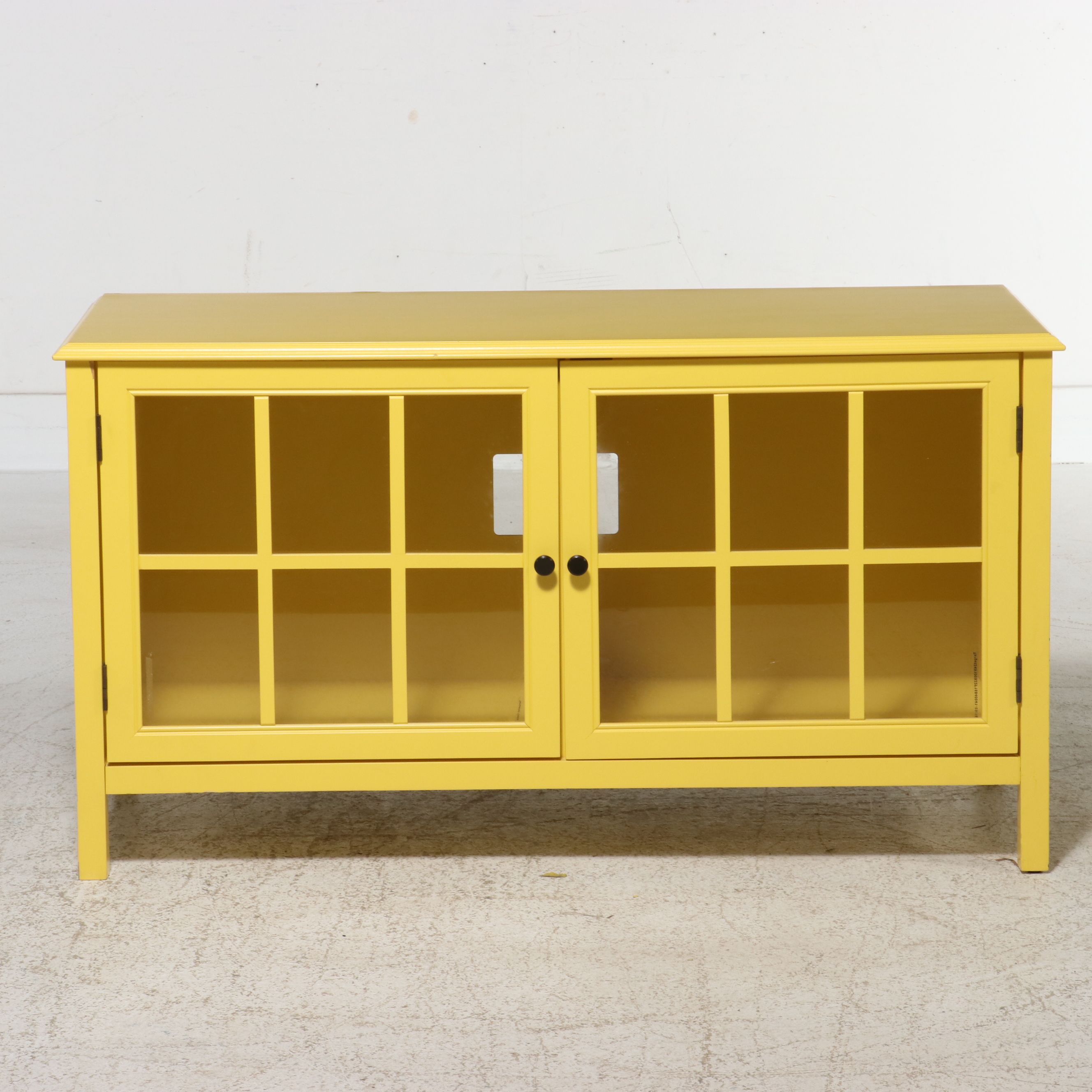 Contemporary Yellow Media Console Cabinet