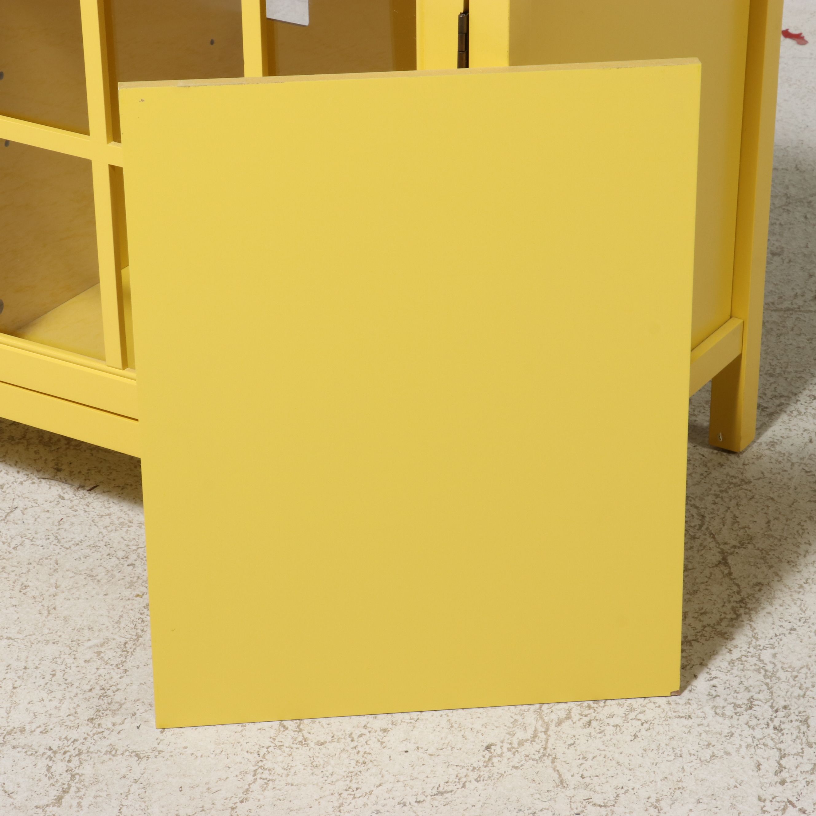 Contemporary Yellow Media Console Cabinet
