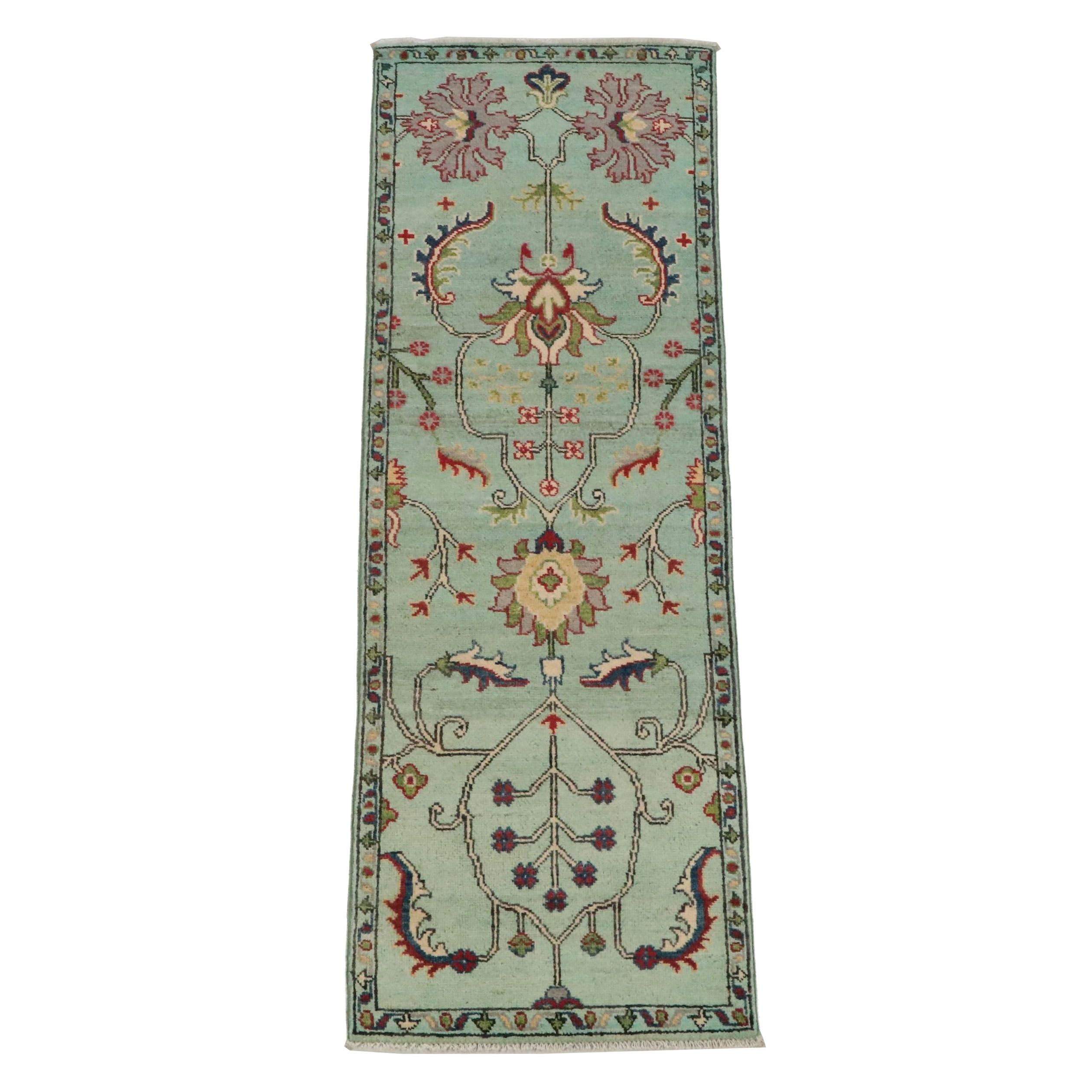 1'11 x 5'11 Hand-Knotted Turkish Oushak Style Carpet Runner