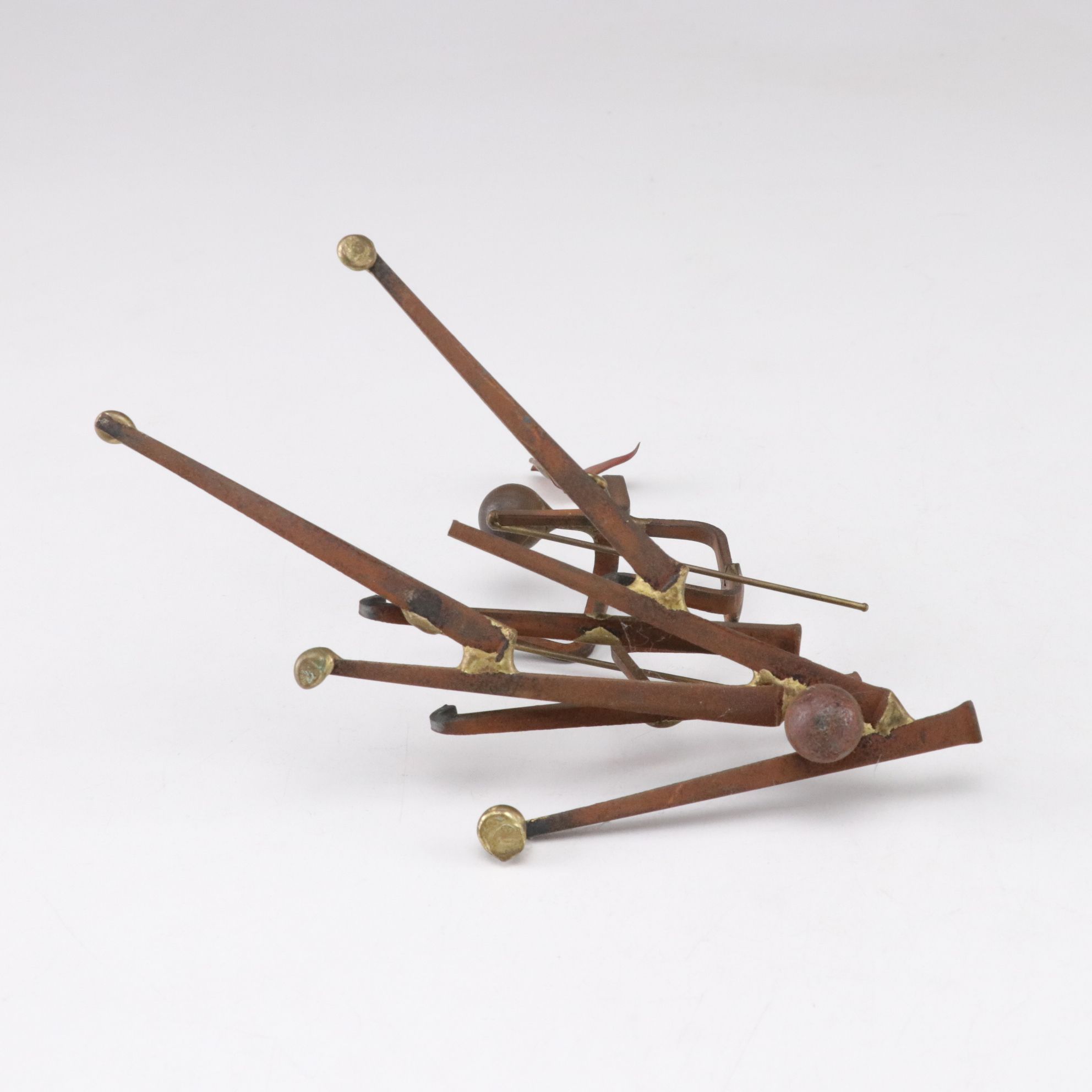 Anton Brutalist-Style Metal Sculptures of Skiing Figures, 1973