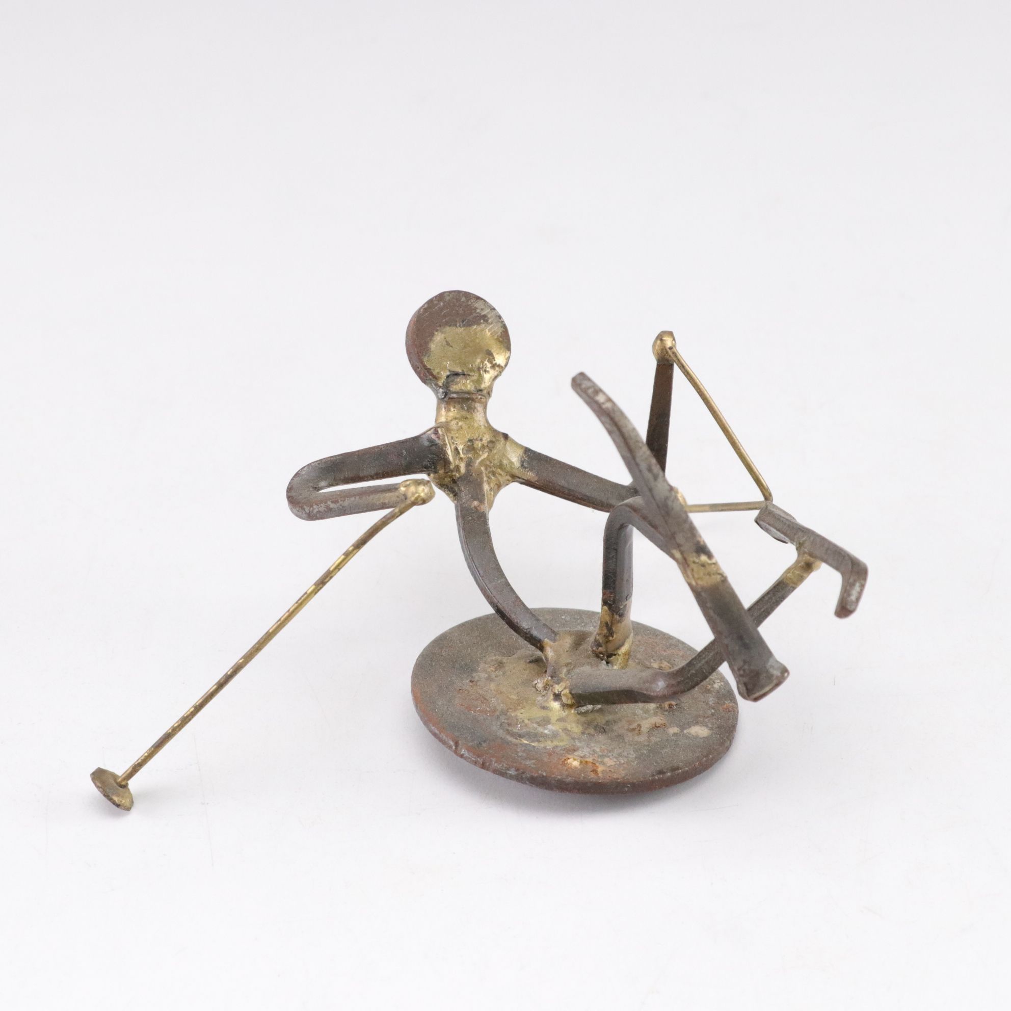 Anton Brutalist-Style Metal Sculptures of Skiing Figures, 1973