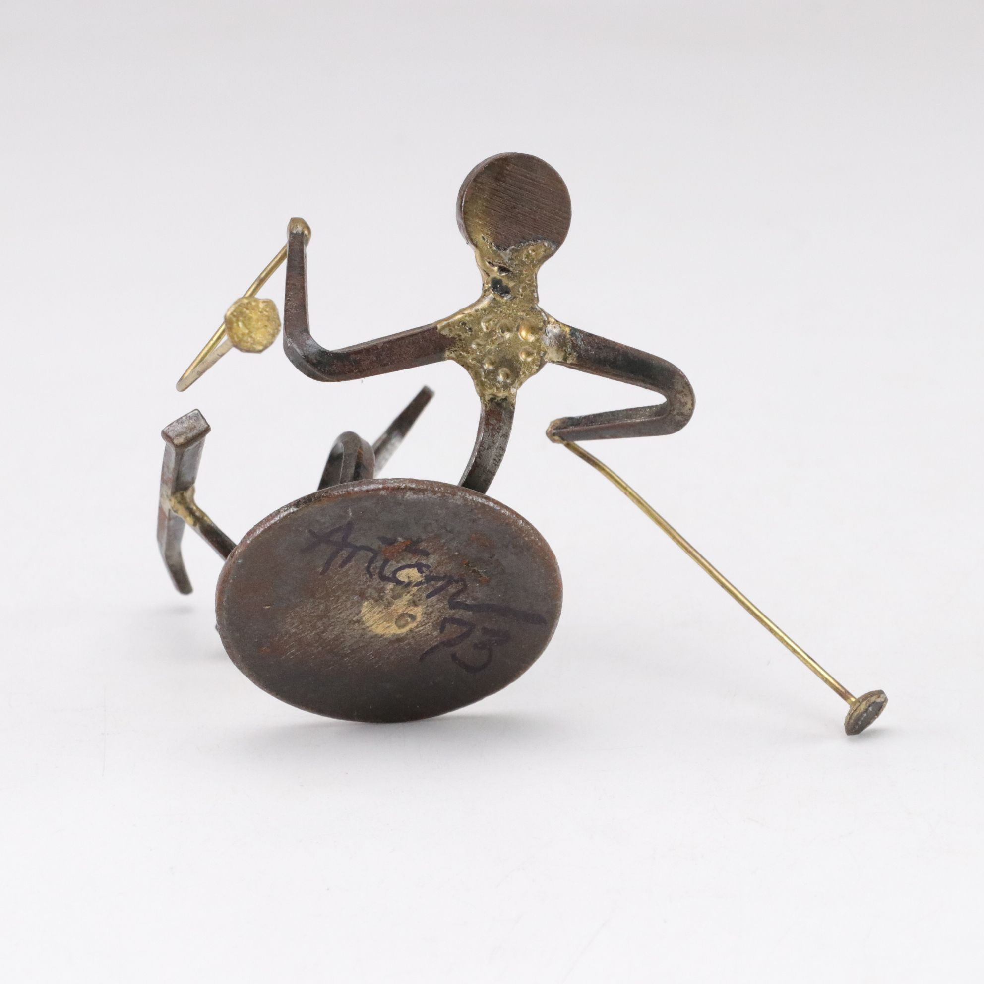 Anton Brutalist-Style Metal Sculptures of Skiing Figures, 1973