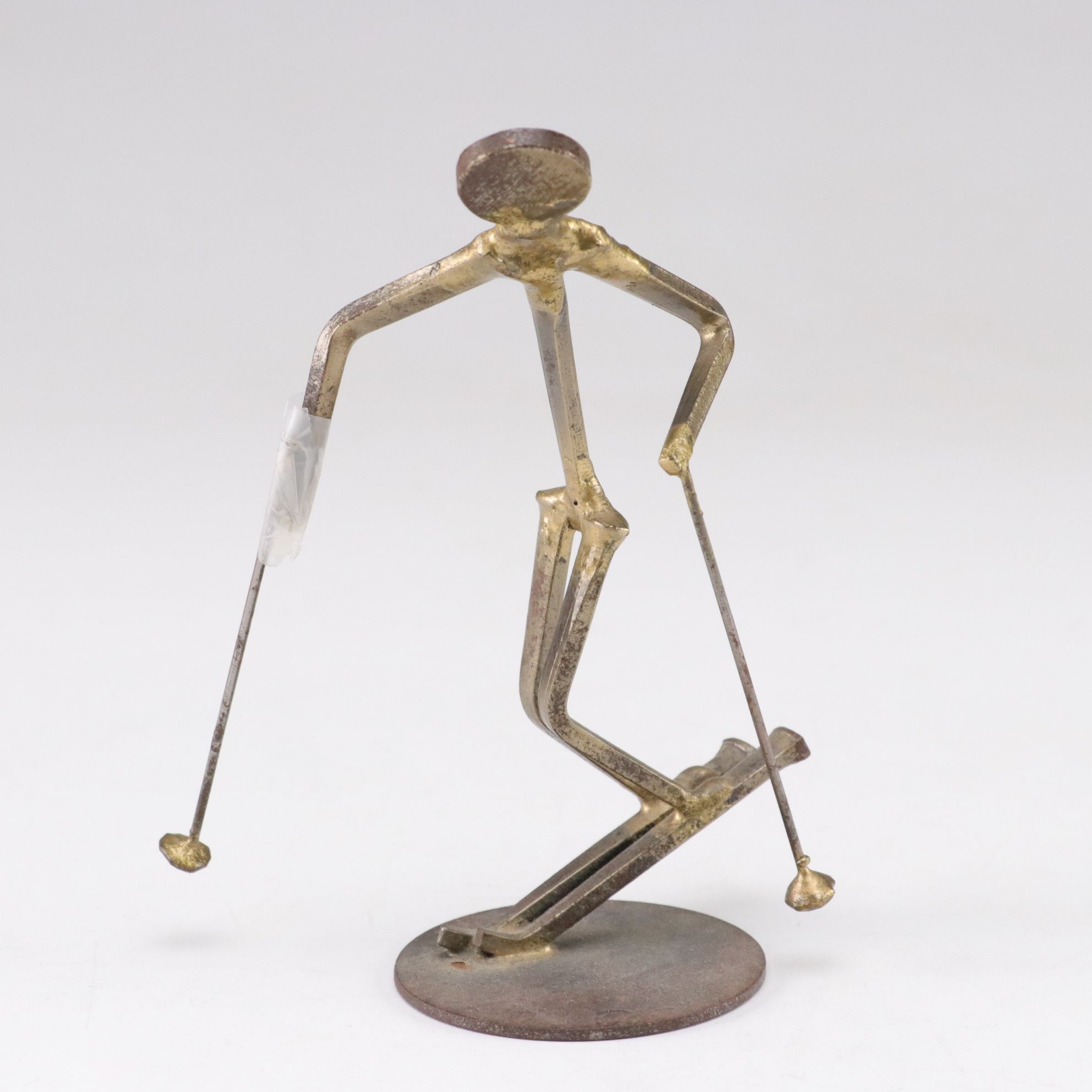 Anton Brutalist-Style Metal Sculptures of Skiing Figures, 1973