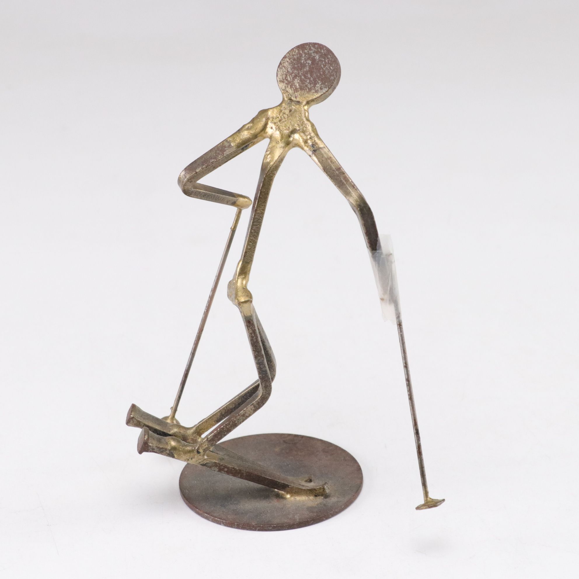 Anton Brutalist-Style Metal Sculptures of Skiing Figures, 1973