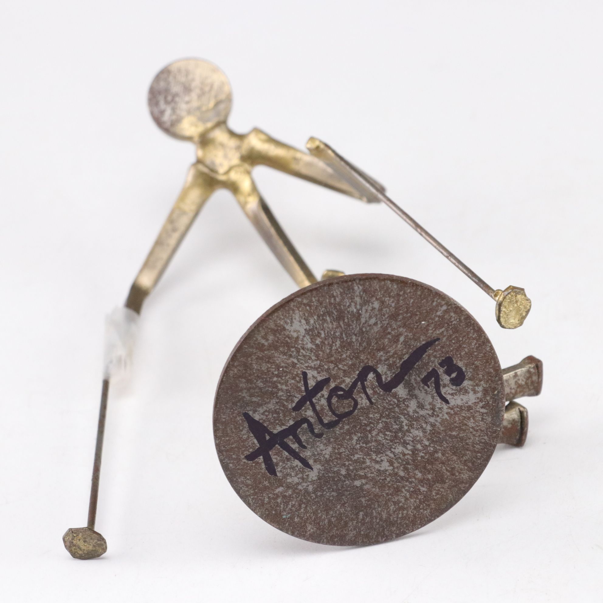 Anton Brutalist-Style Metal Sculptures of Skiing Figures, 1973