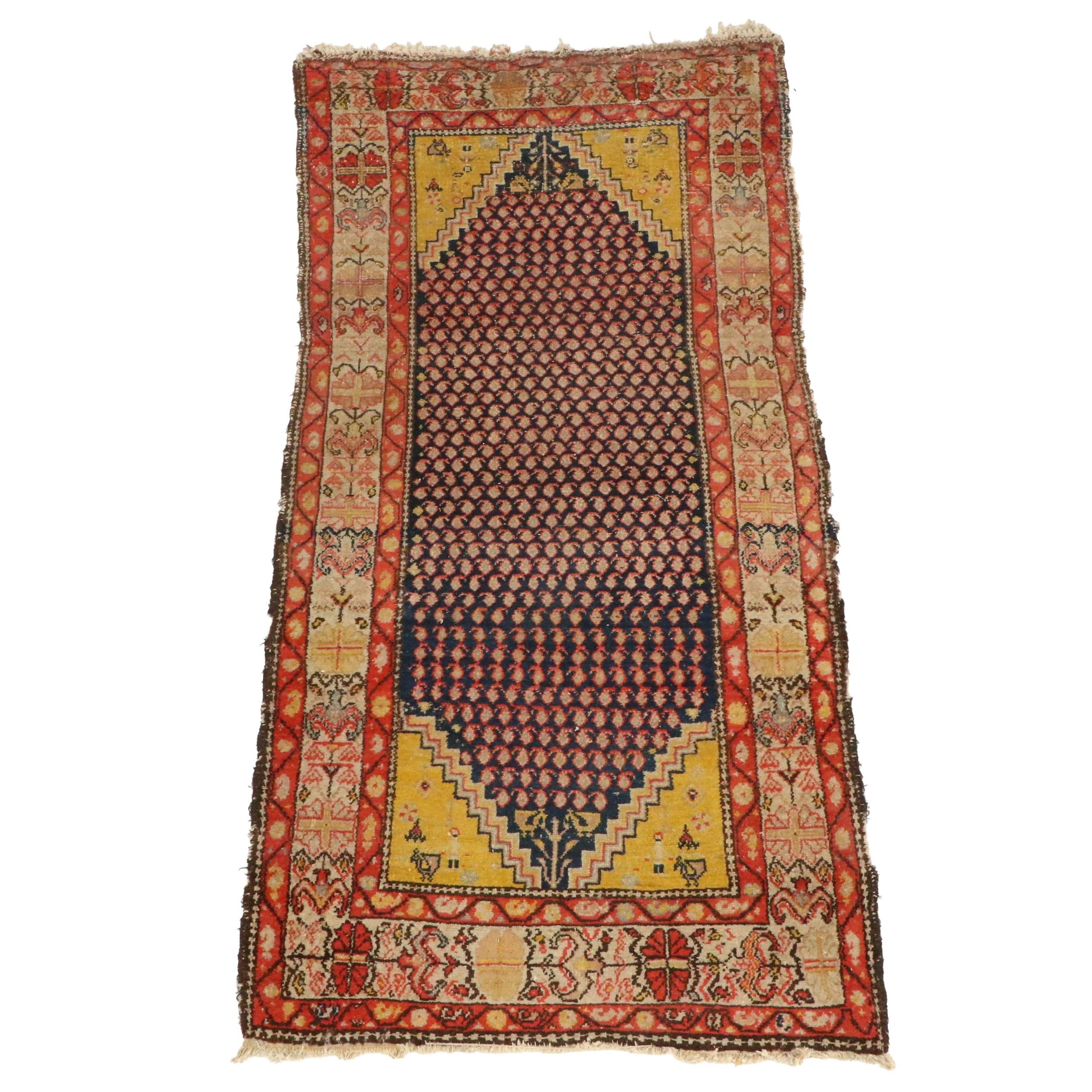 4' x 9' Hand-Knotted Persian Hamadan Area Rug