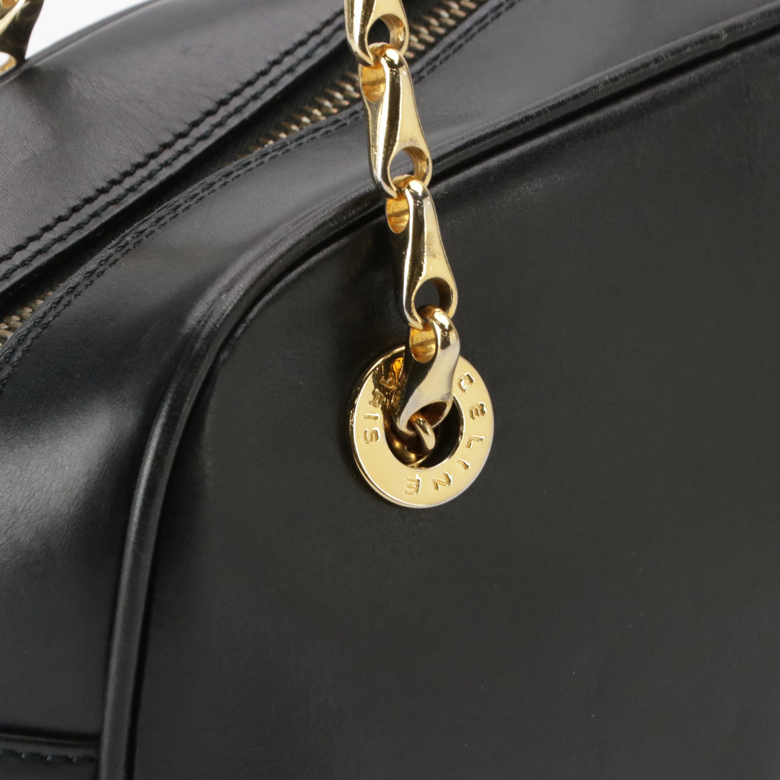 Celine Leather and Chain Strap Crossbody Bag