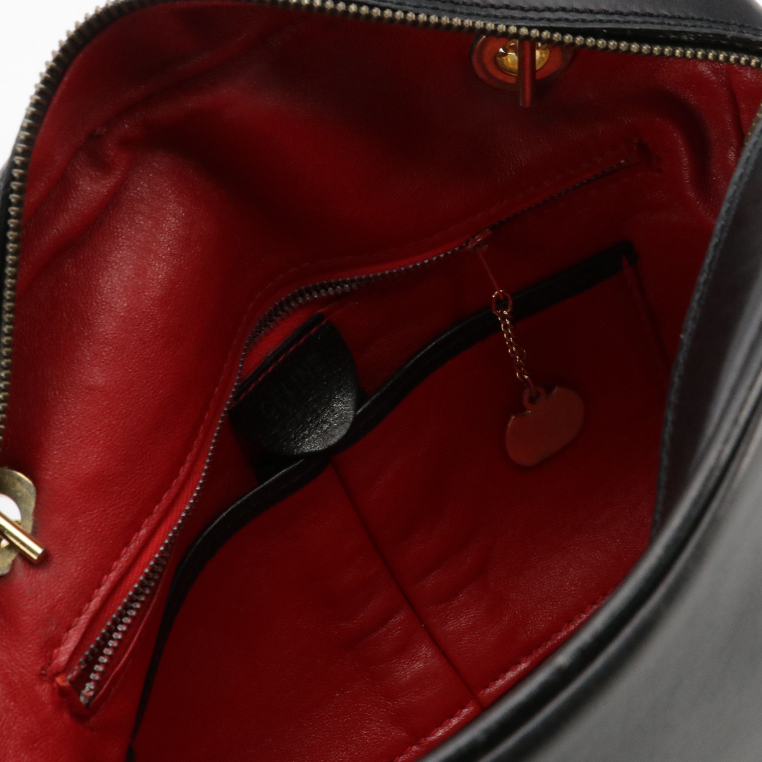 Celine Leather and Chain Strap Crossbody Bag