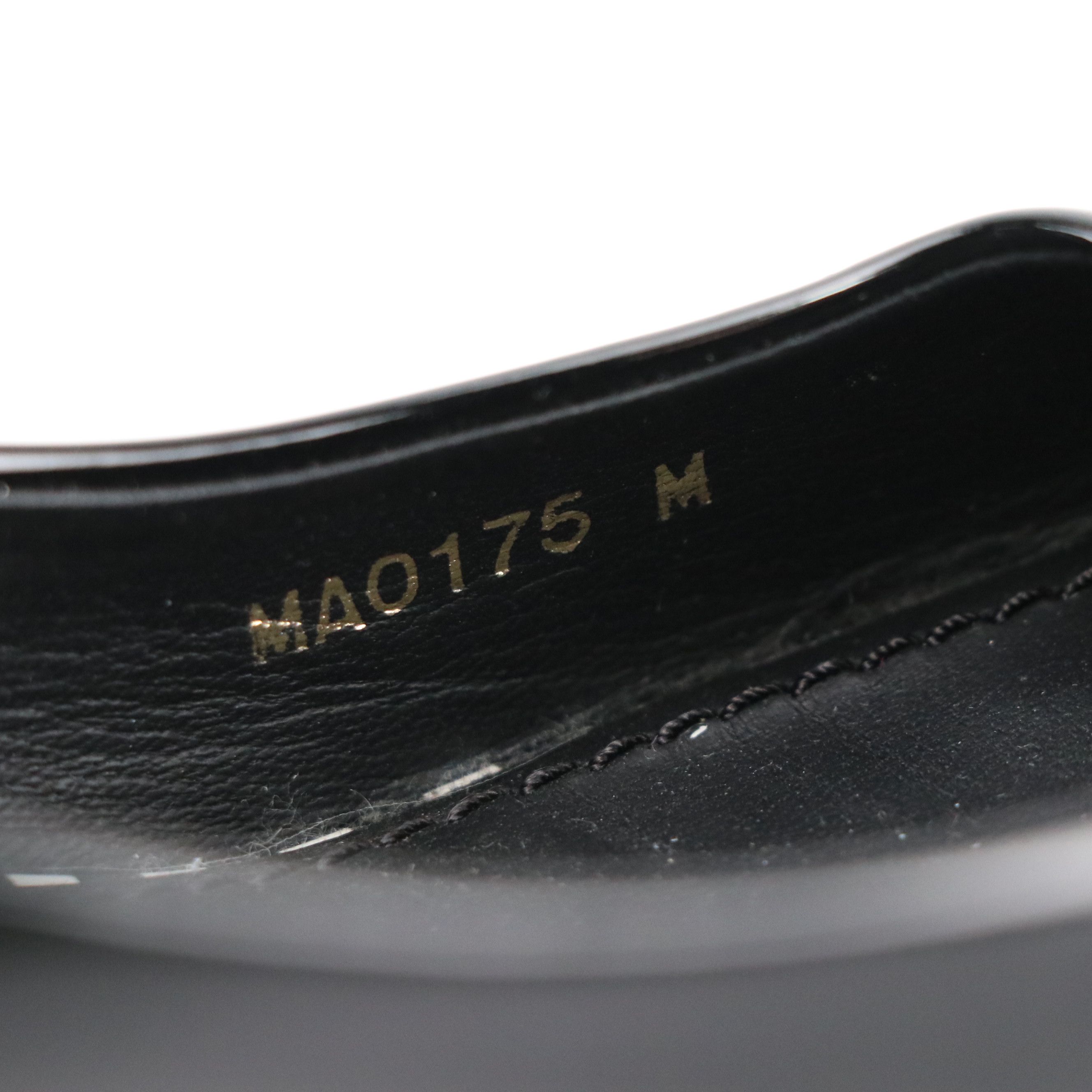 Louis Vuitton Square-Toe Low Heeled Shoes in Black Patent Leather