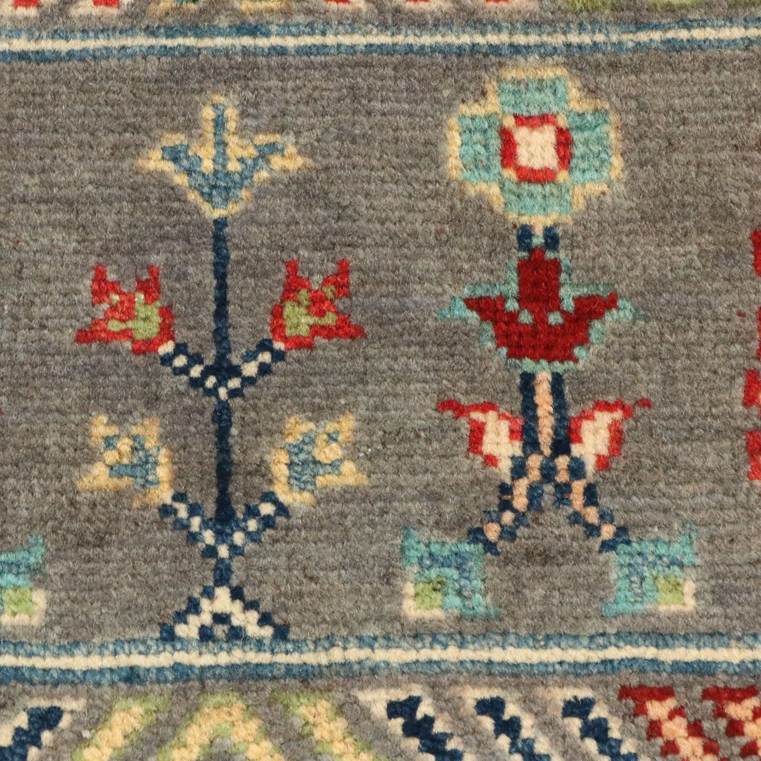 2'9 x 9'10 Hand-Knotted Pakistani Kazak Style Carpet Runner