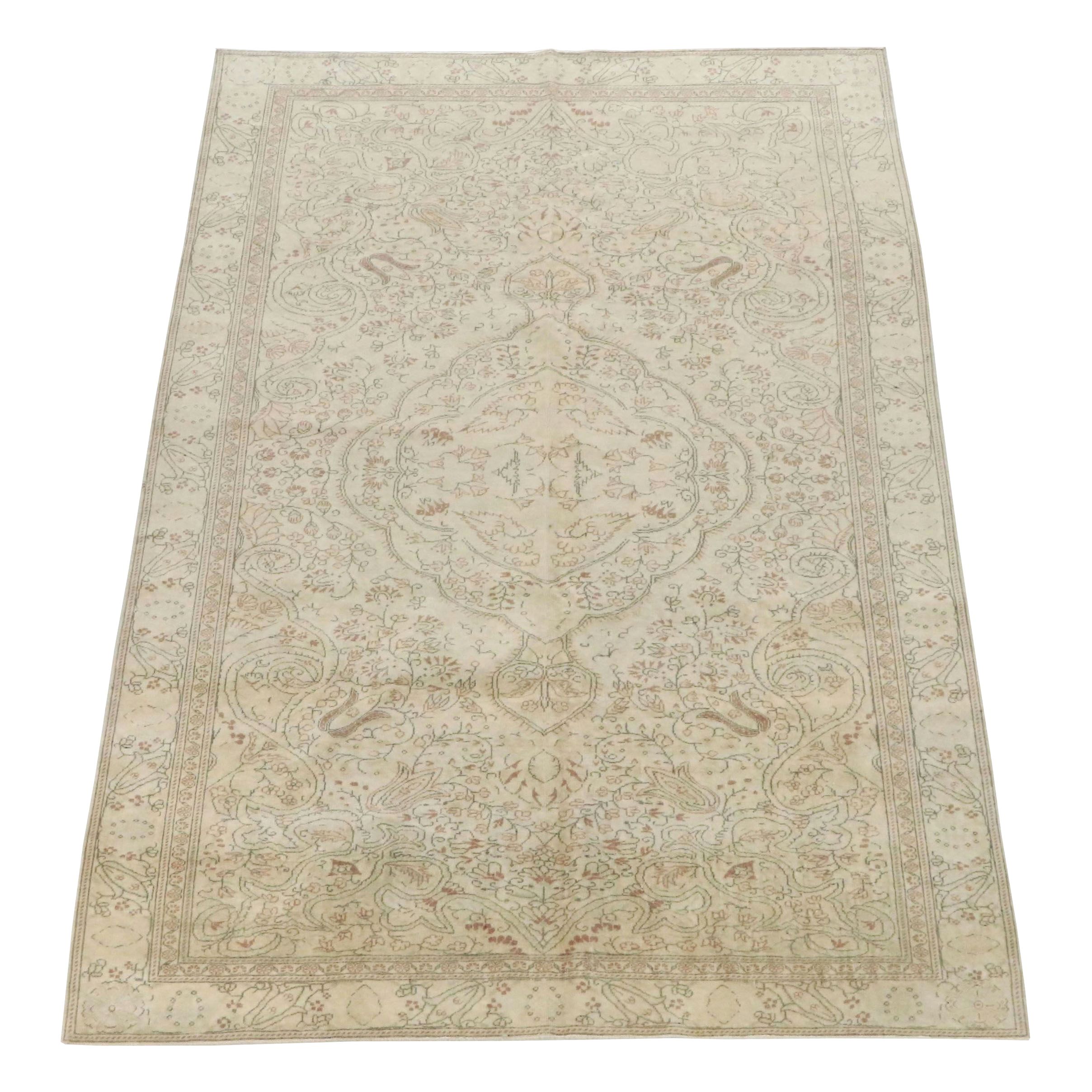 6'2 x 9'4 Hand-Knotted Turkish Oushak Area Rug