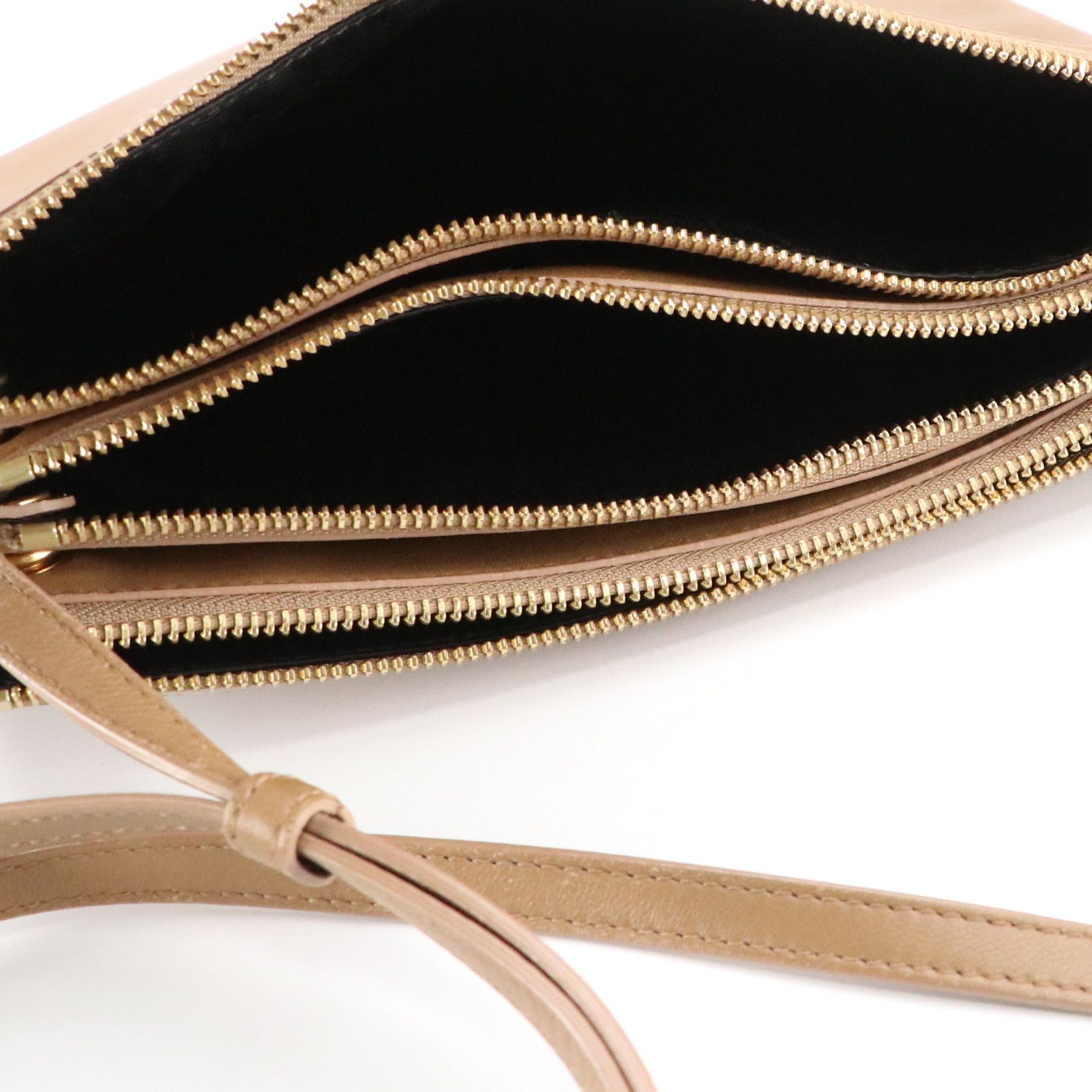 Celine Trio Crossbody Bag in Light Brown Calfskin Leather