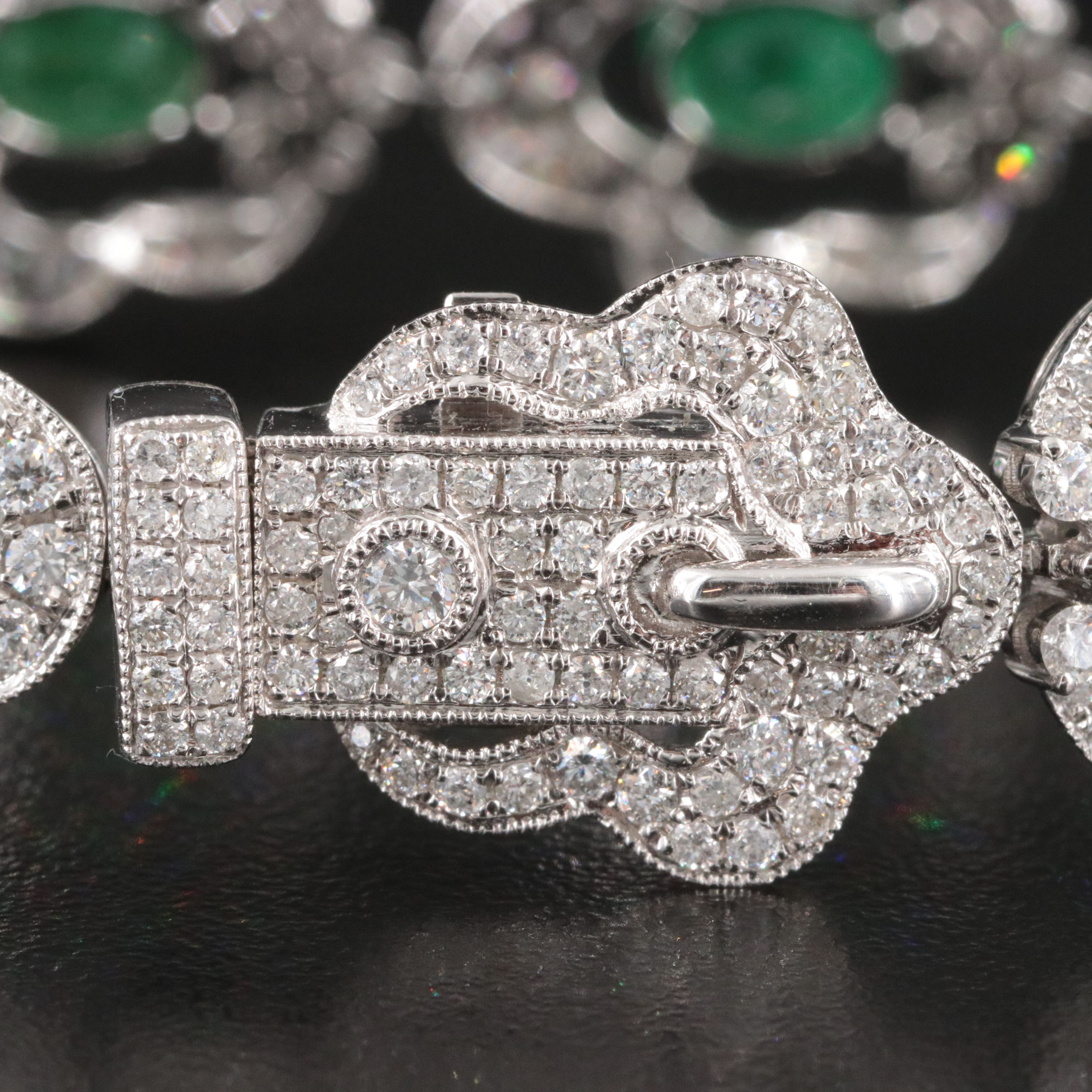 Michael Christoff 18K 9.08 CTW Emerald and 6.20 CTW Diamond Floral Bracelet