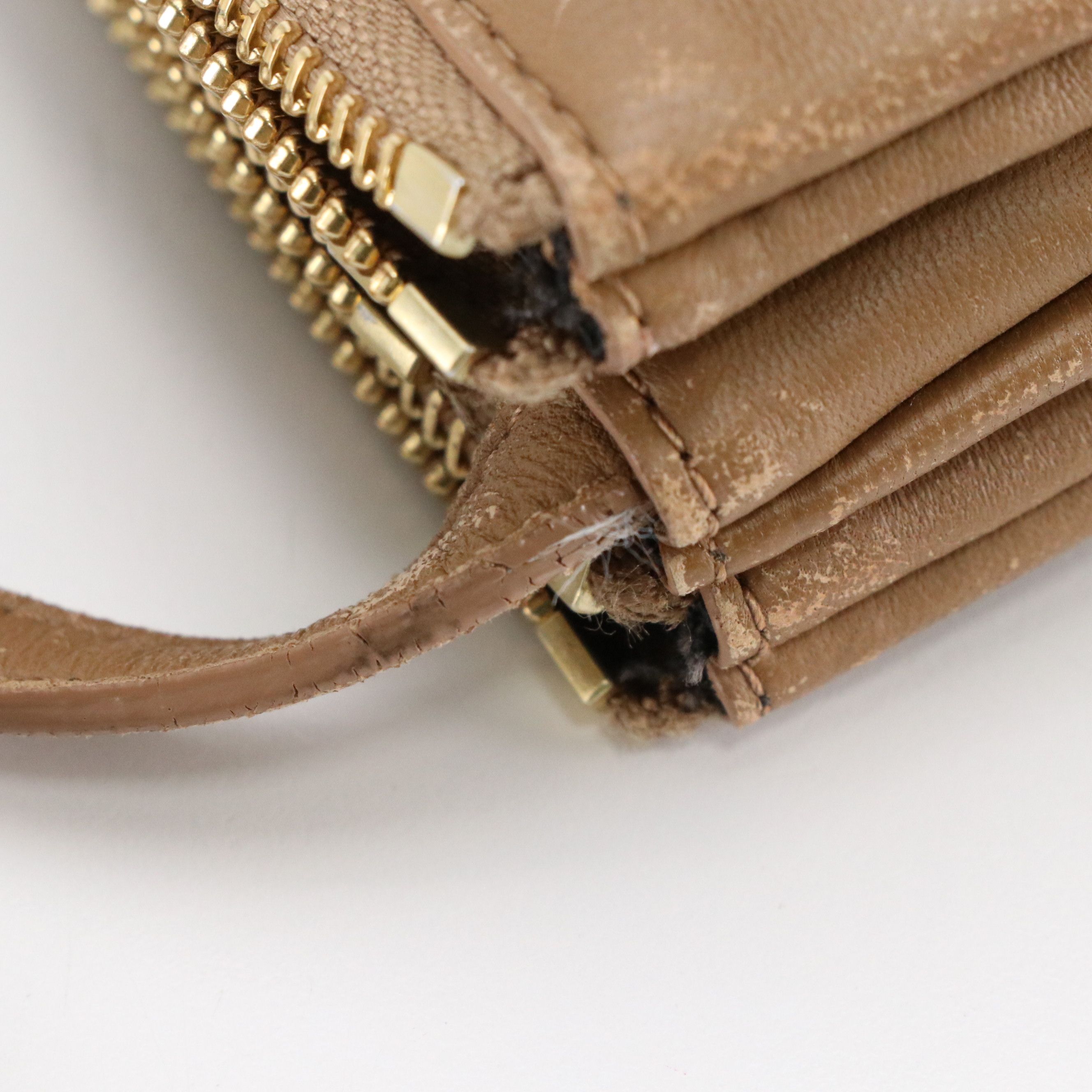 Celine Trio Crossbody Bag in Light Brown Calfskin Leather