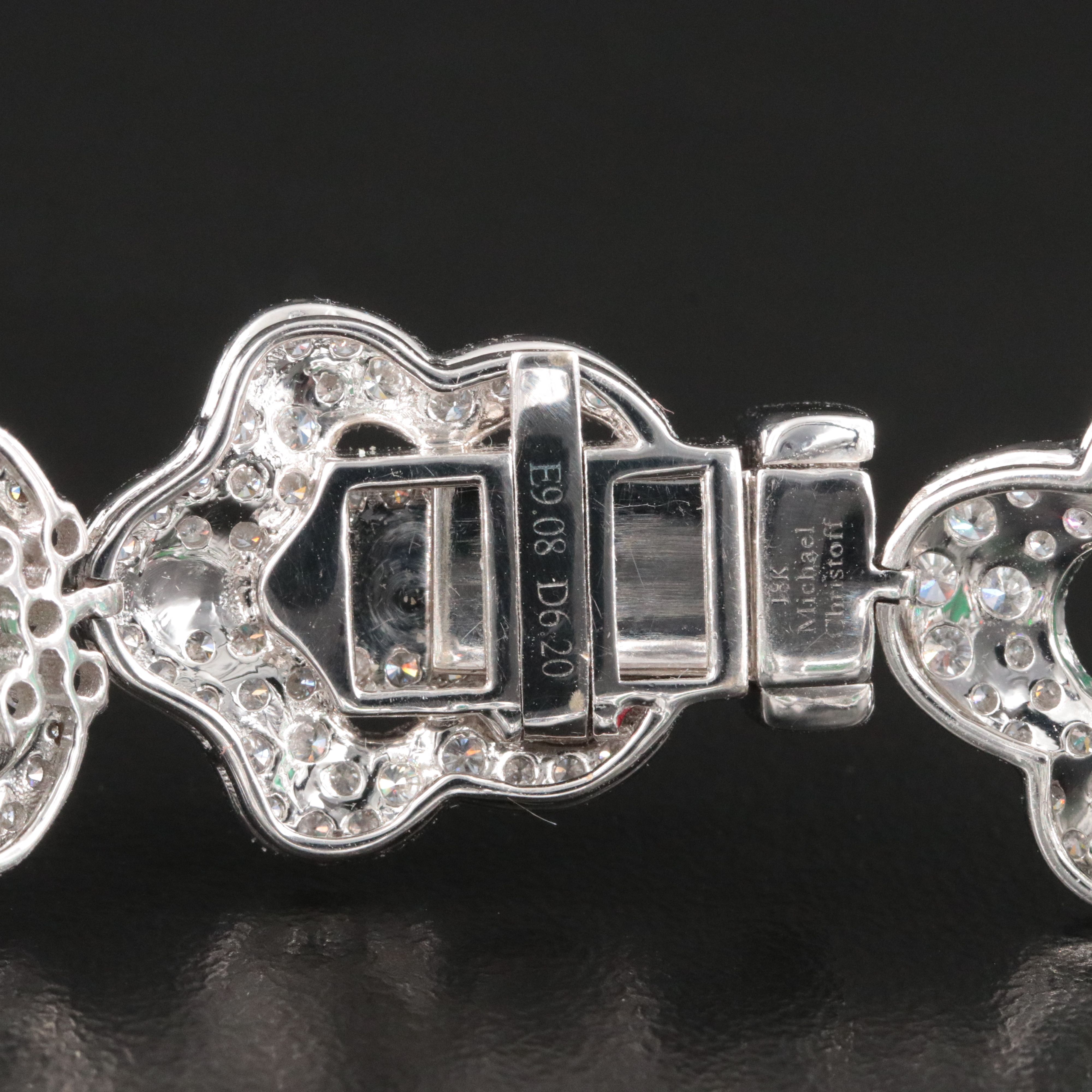 Michael Christoff 18K 9.08 CTW Emerald and 6.20 CTW Diamond Floral Bracelet